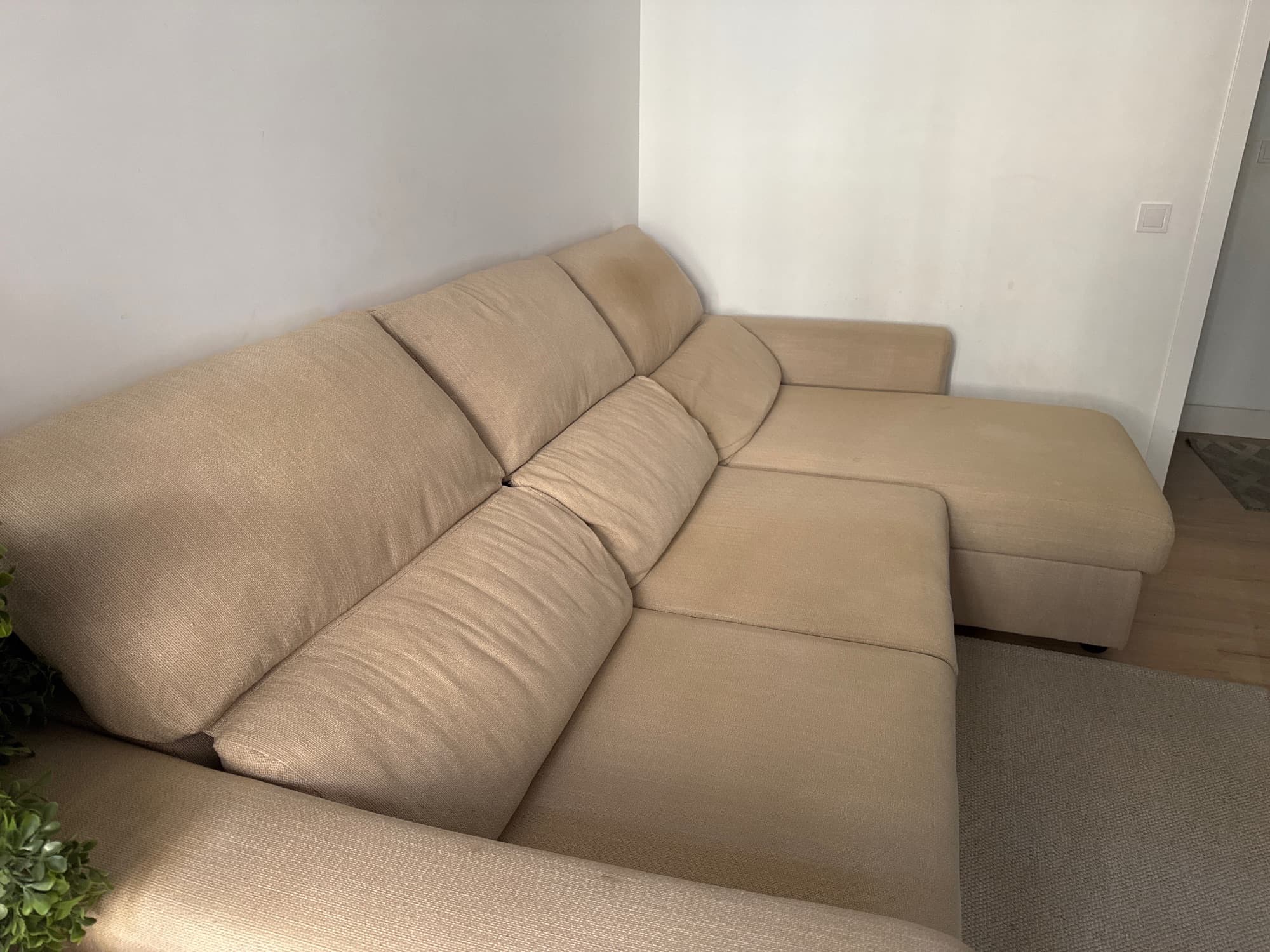 ESKILSTUNA 3-seat sofa, with chaise longue/Hillared beige
