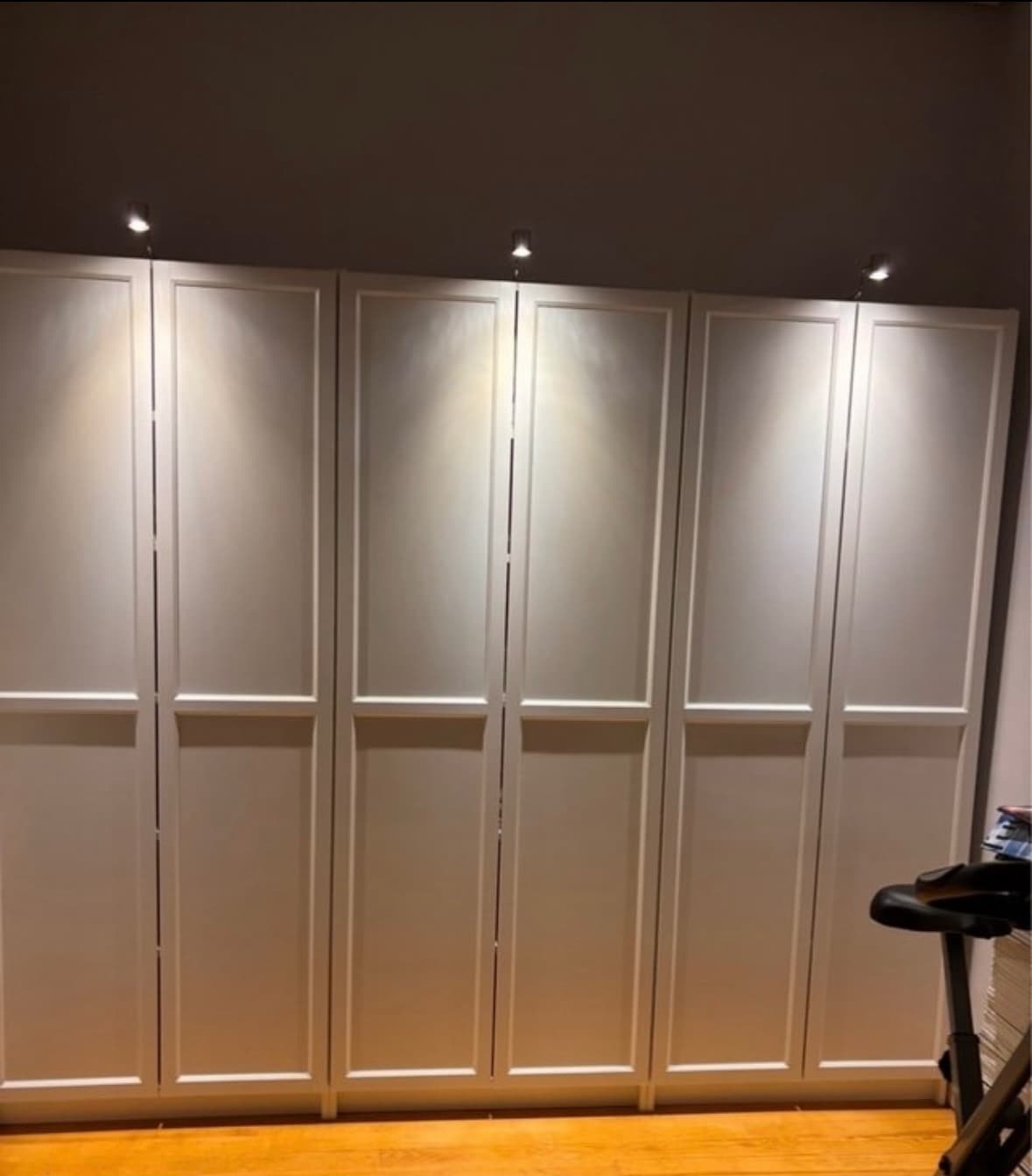 BILLY / OXBERG bookcase with doors, white, 80x30x202 cm
