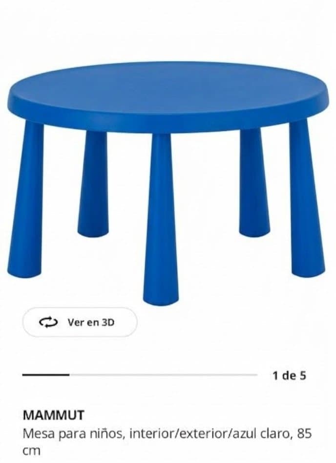 MAMMUT mesa para nenos, int/ext/azul claro, 85 cm