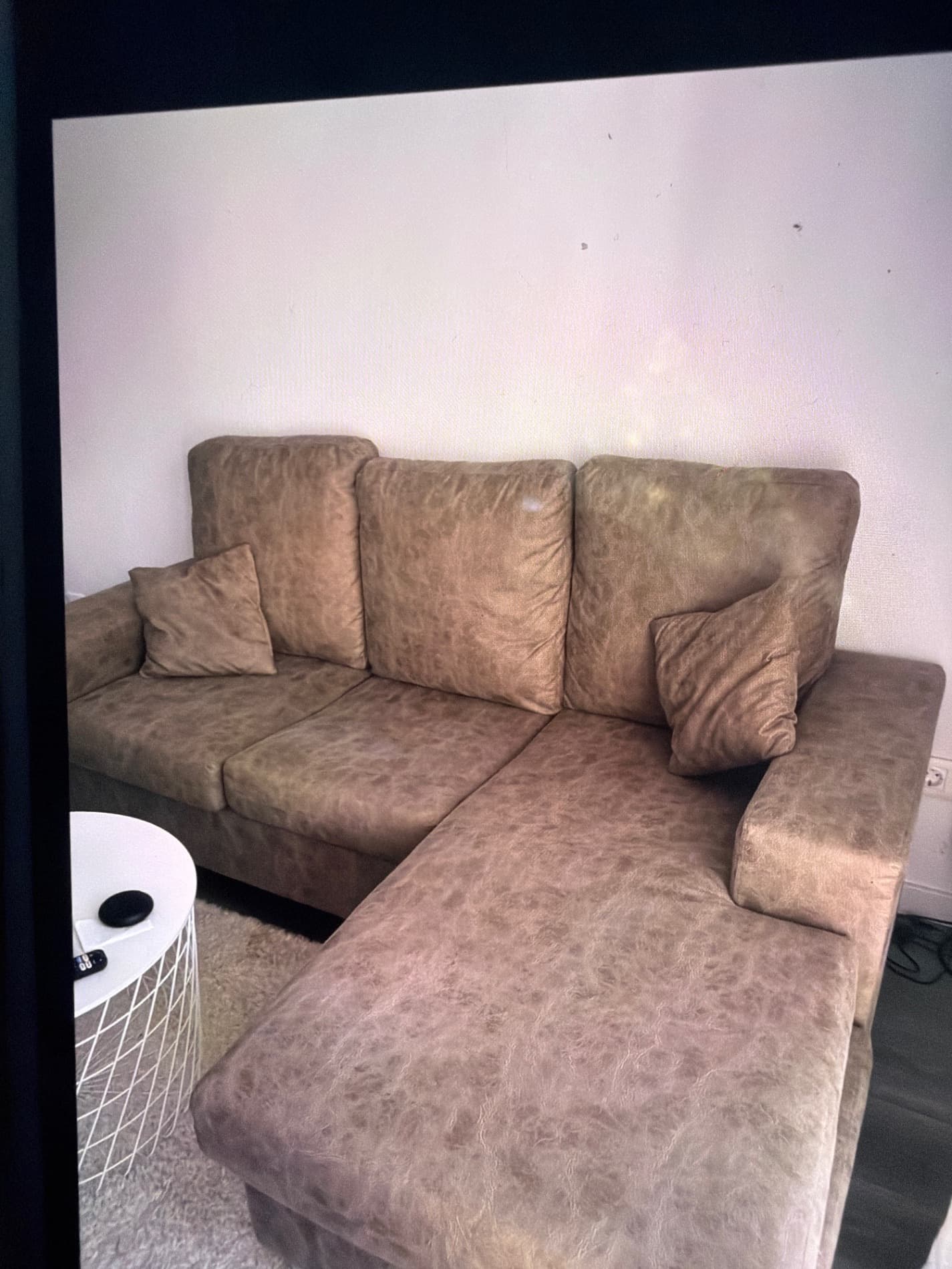 MÅNSTAD corner sofa-bed w storage, right, Gobo dark beige