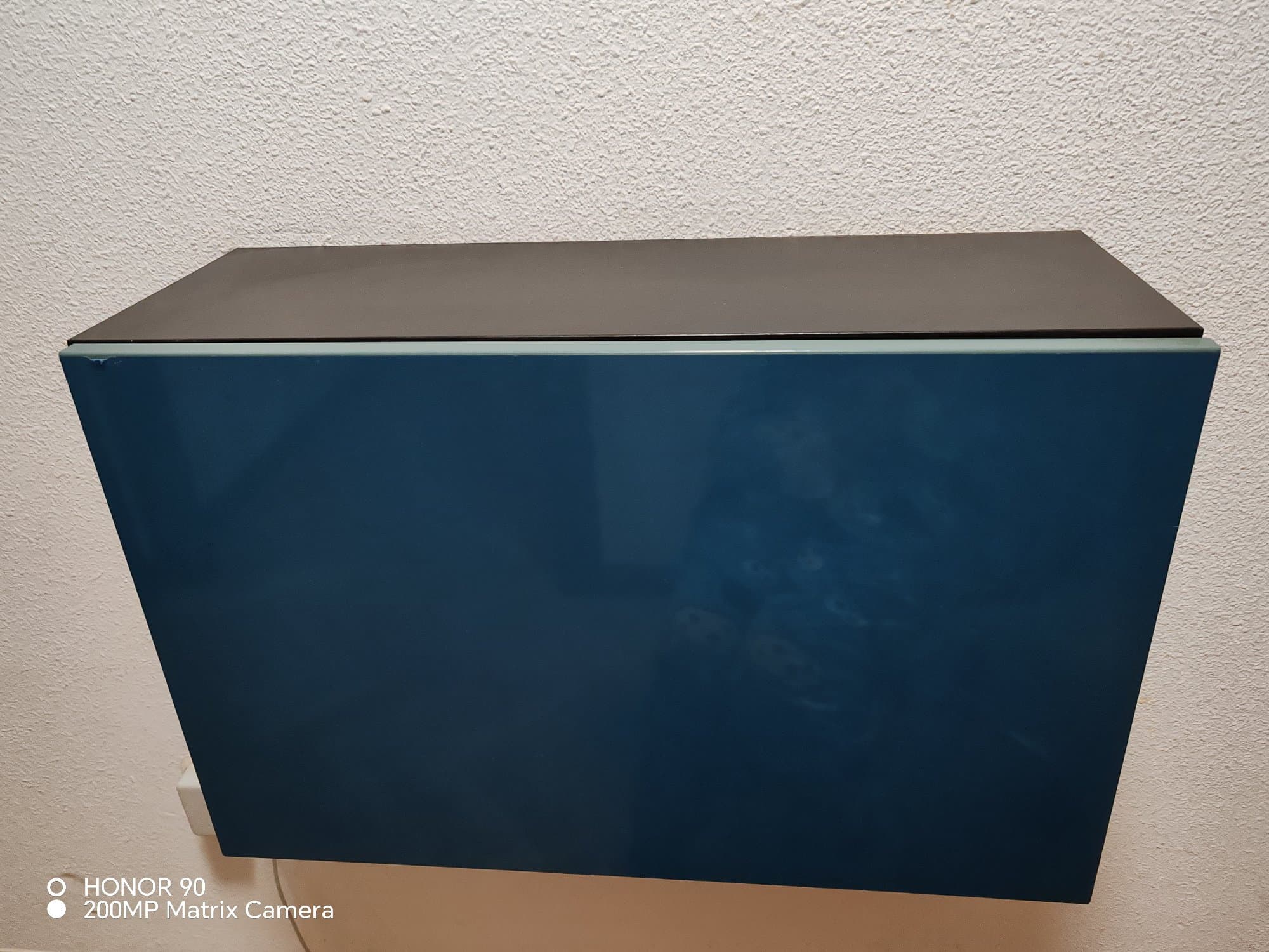 BESTÅ estante con porta, negro-marrón/Valviken gris turquesa