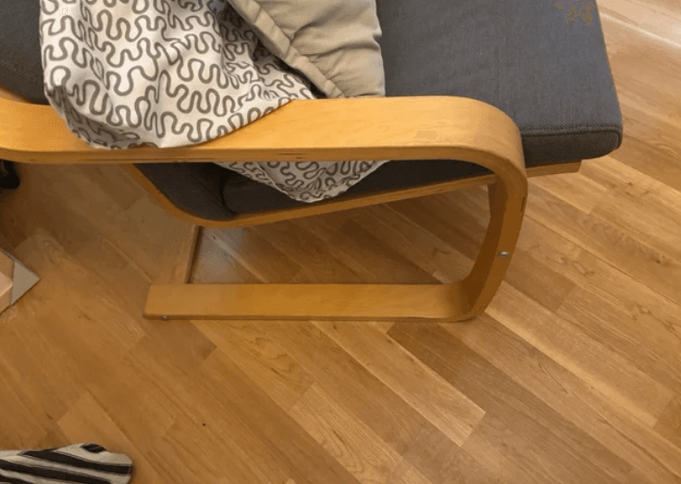 POÄNG butaca, fullola de bedoll/Gunnared gris fosc