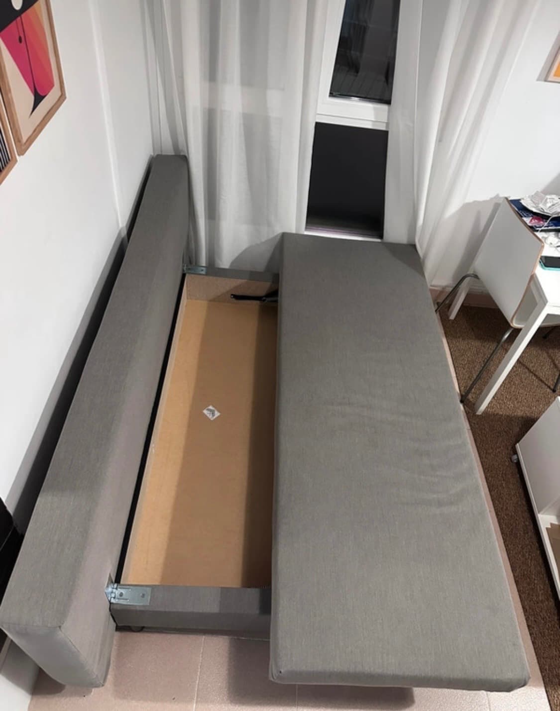 ÄLVDALEN sofá cama 3 prazas, Knisa beixe agrisado