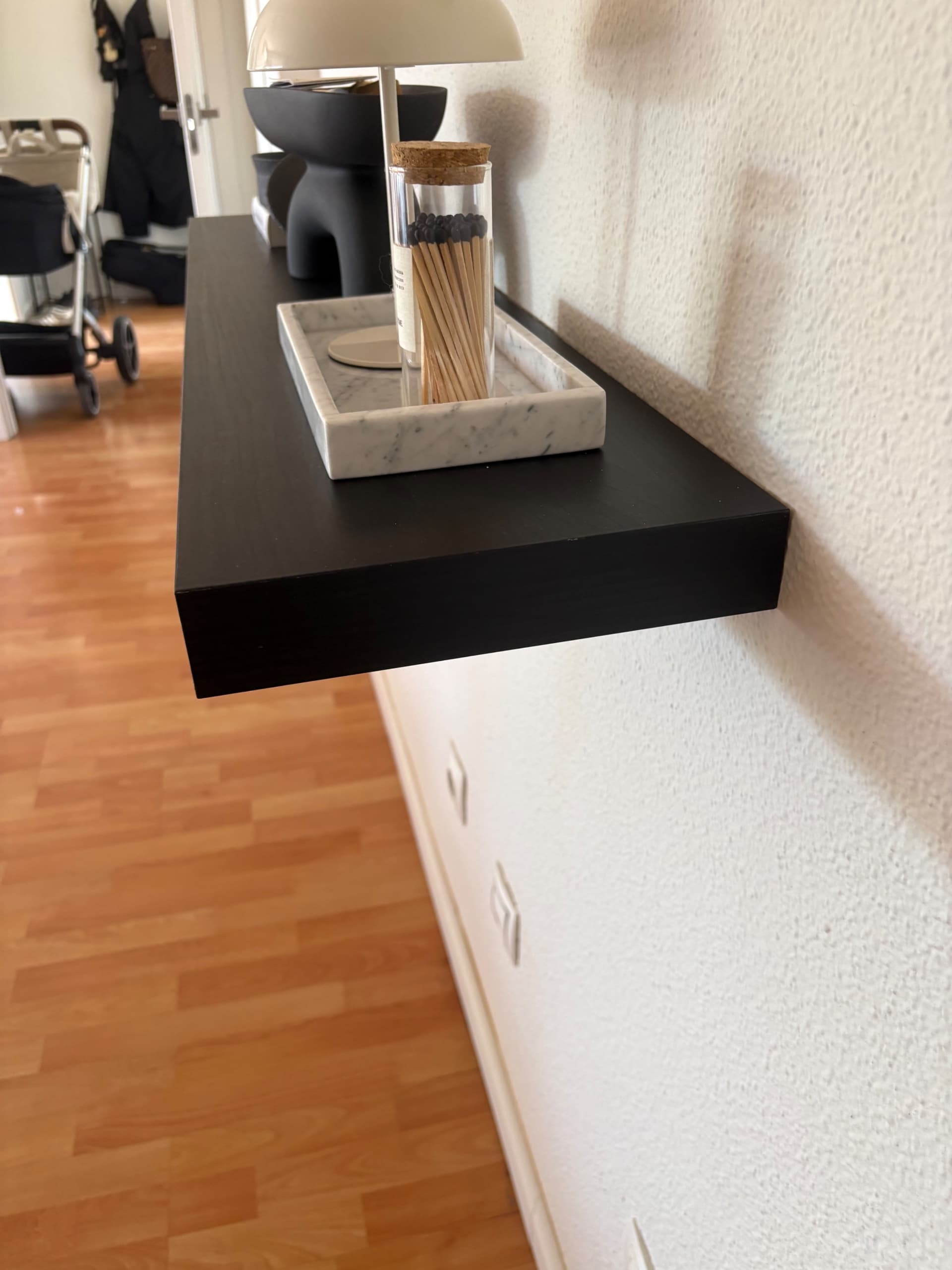 LACK prestatge de paret, negre-marró, 110x26 cm
