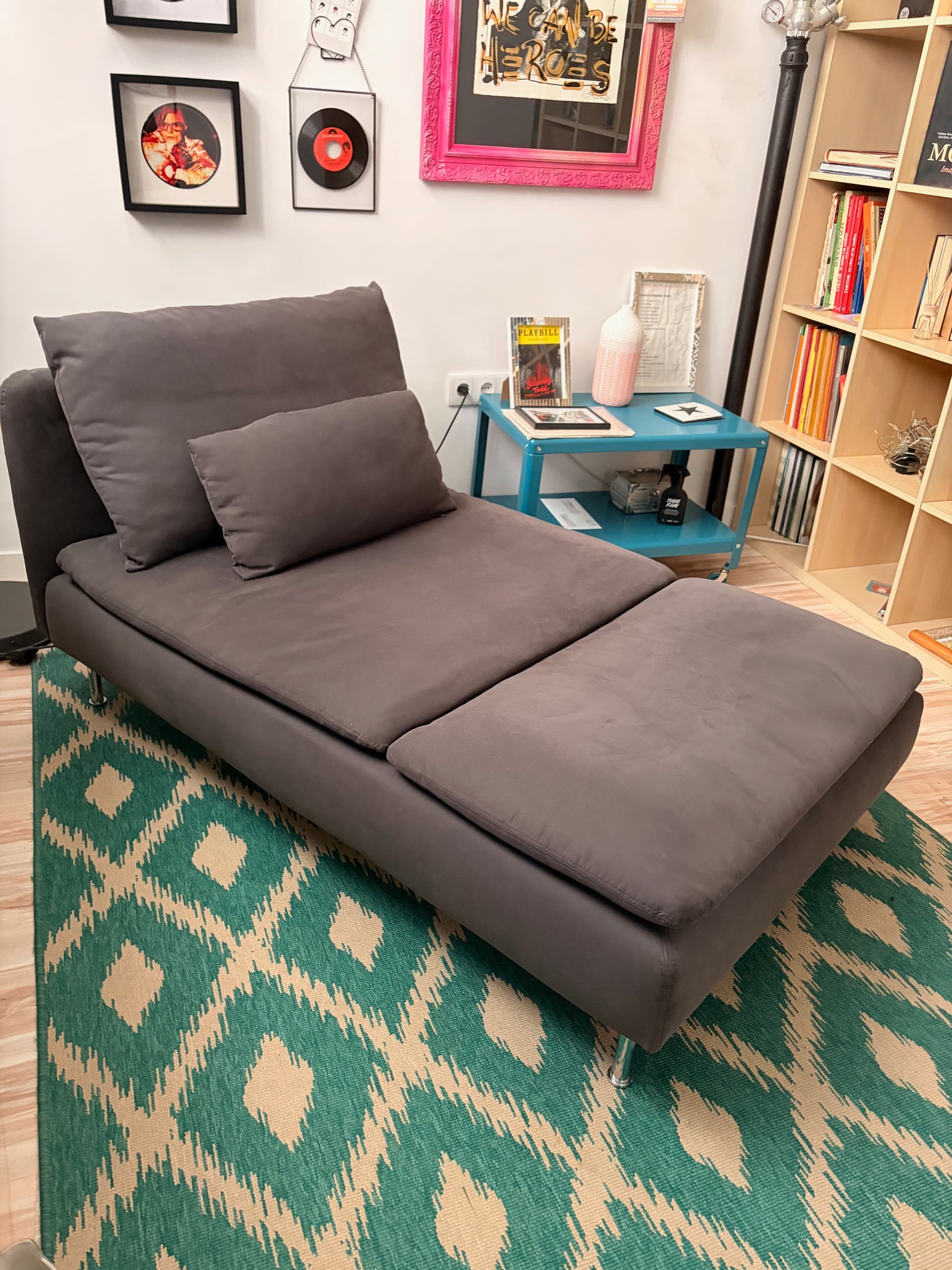 SÖDERHAMN chaise longue, Fridtuna gris fosc