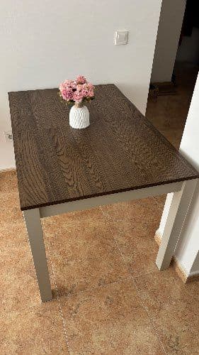 ÅLHULT taula extensible, beix/marró, 120/170x80 cm