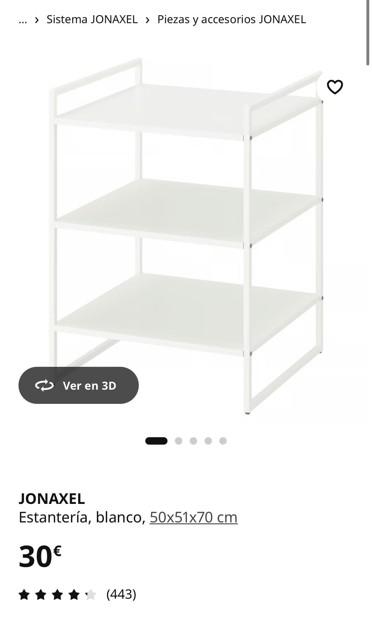 JONAXEL shelving unit, white, 50x51x70 cm