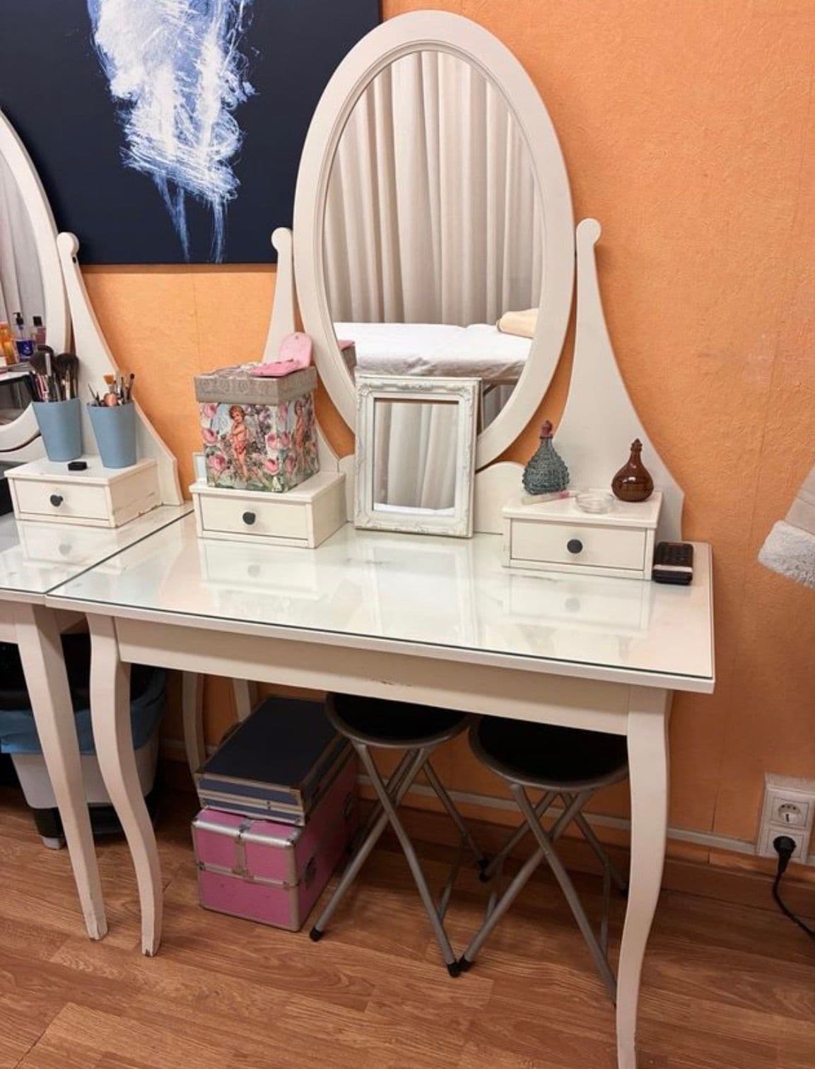 HEMNES tocador amb mirall, blanc, 100x50 cm