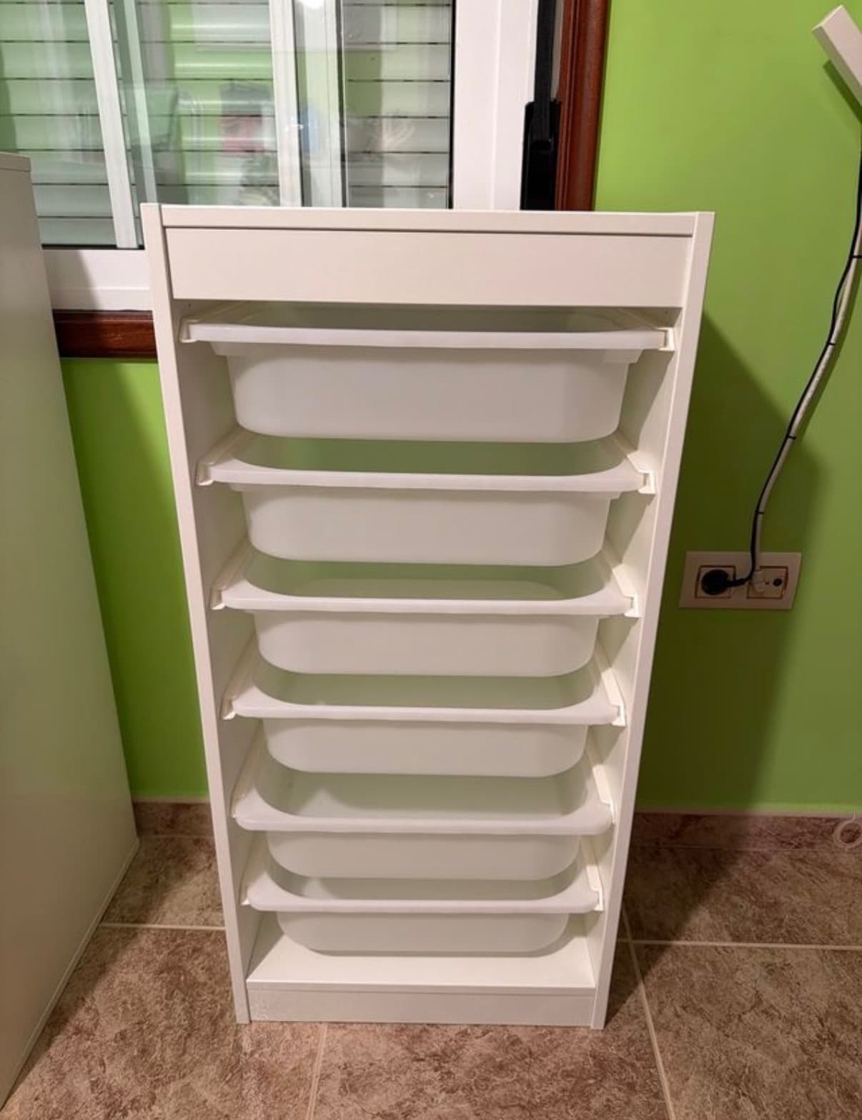 TROFAST emmagatzematge amb caixes, blanc/blanc, 46x30x94 cm