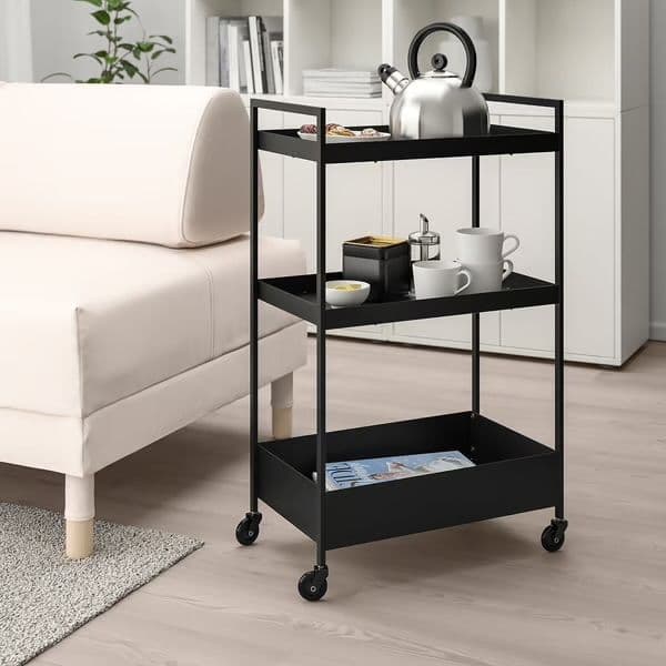 NISSAFORS carret, negre, 50.5x19x67 cm