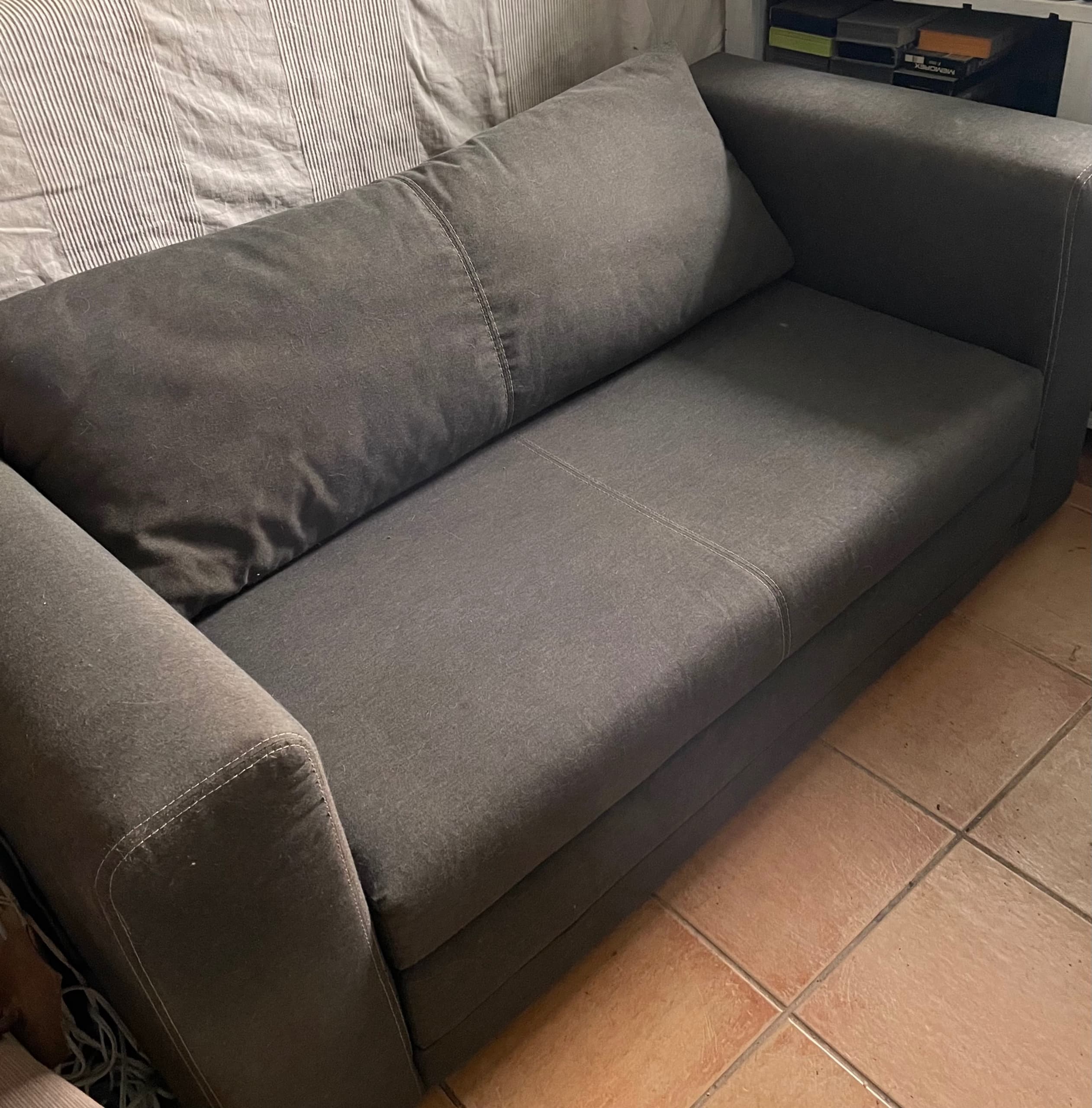 SKÖNABÄCK sofá cama 2, Knisa gris escuro