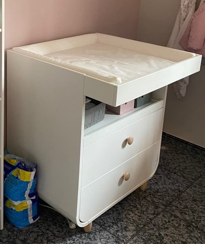 MYLLRA cambiador con caixóns, branco