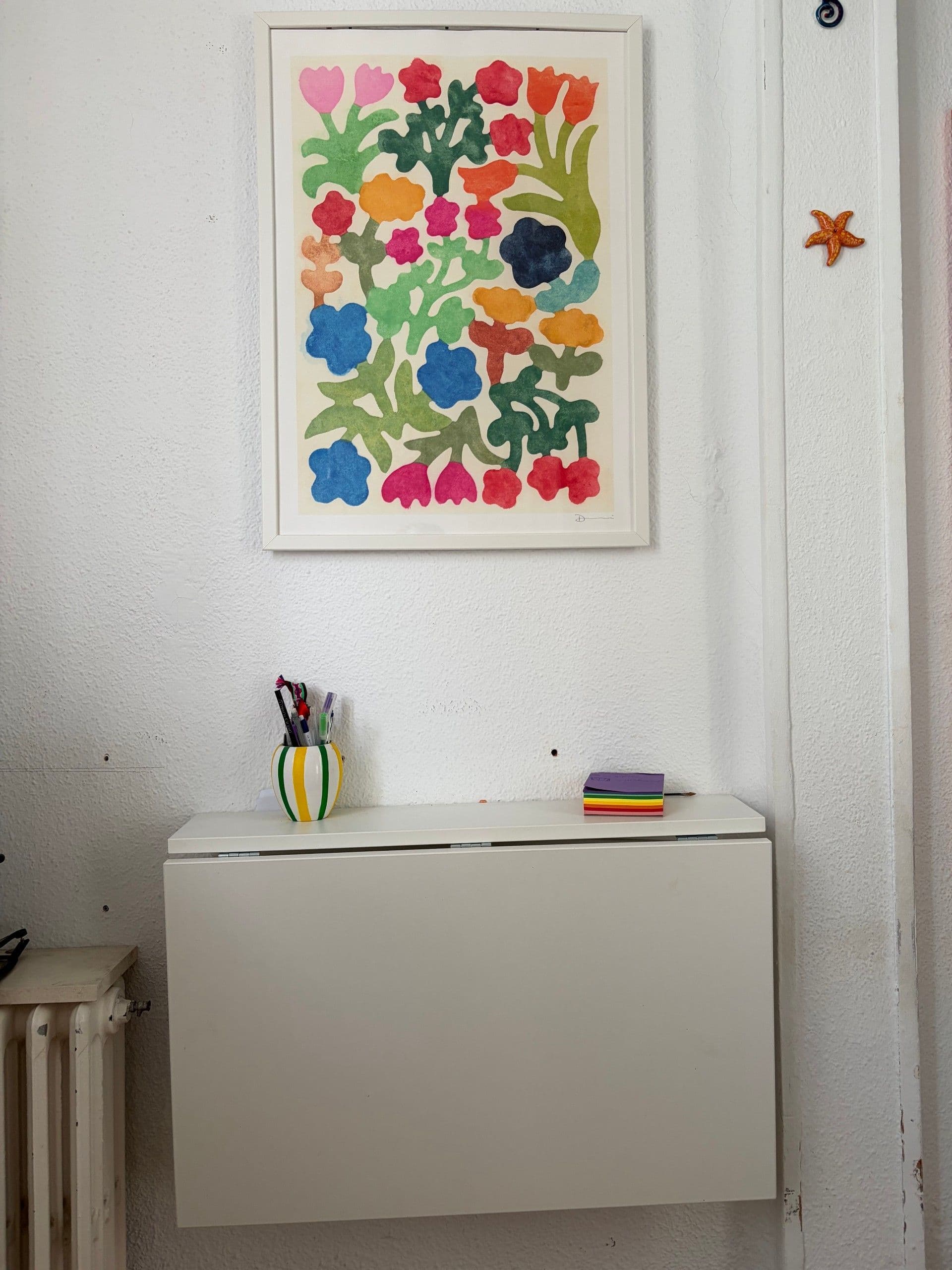 NORBERG taula abatible de paret, blanc, 74x60 cm