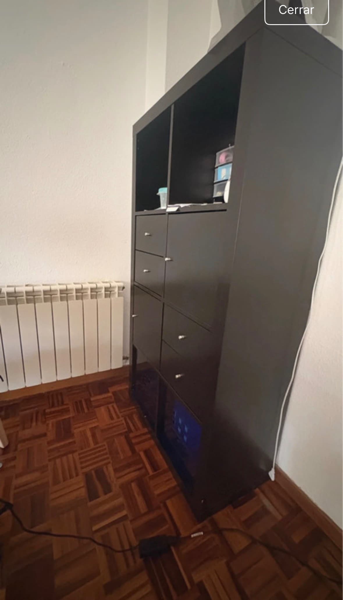 KALLAX prest+4accss, negre-marró, 147x77 cm