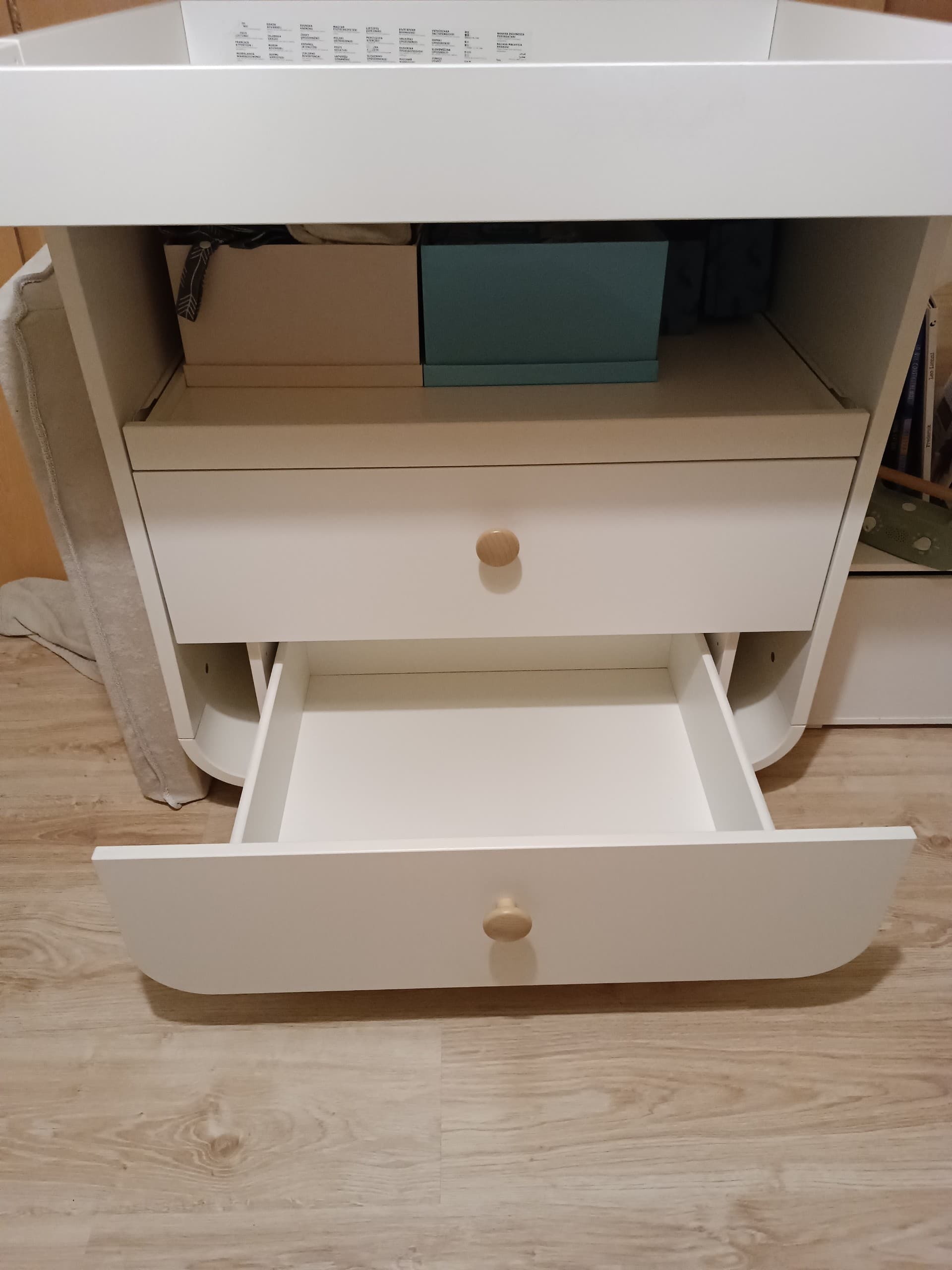 MYLLRA canviador amb calaixos, blanc