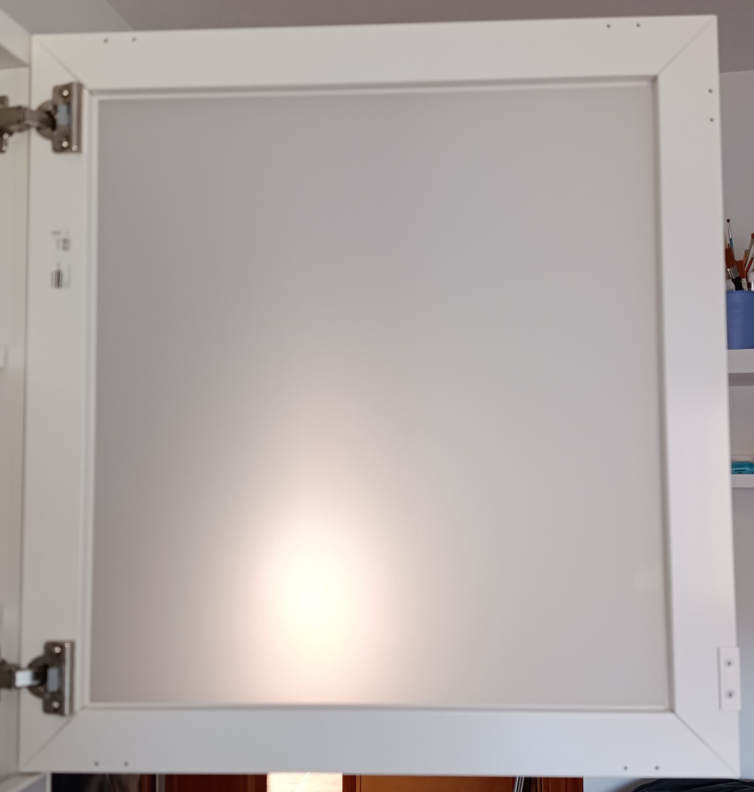 GLASSVIK porta de vidro, branco/verde claro vidro esmerilado, 60x64 cm