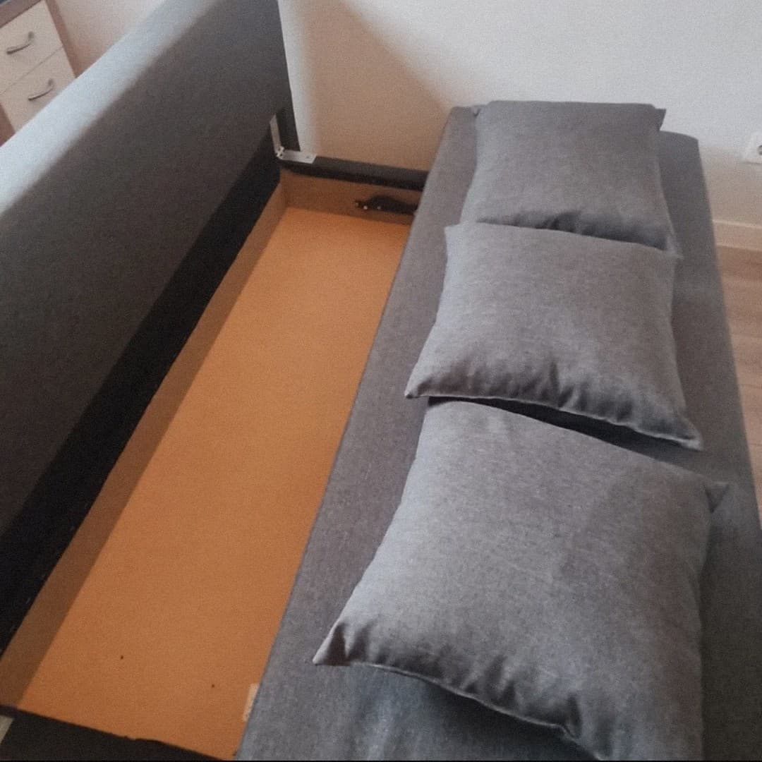 ÄLVDALEN sofà llit, 3 places, Knisa gris fosc
