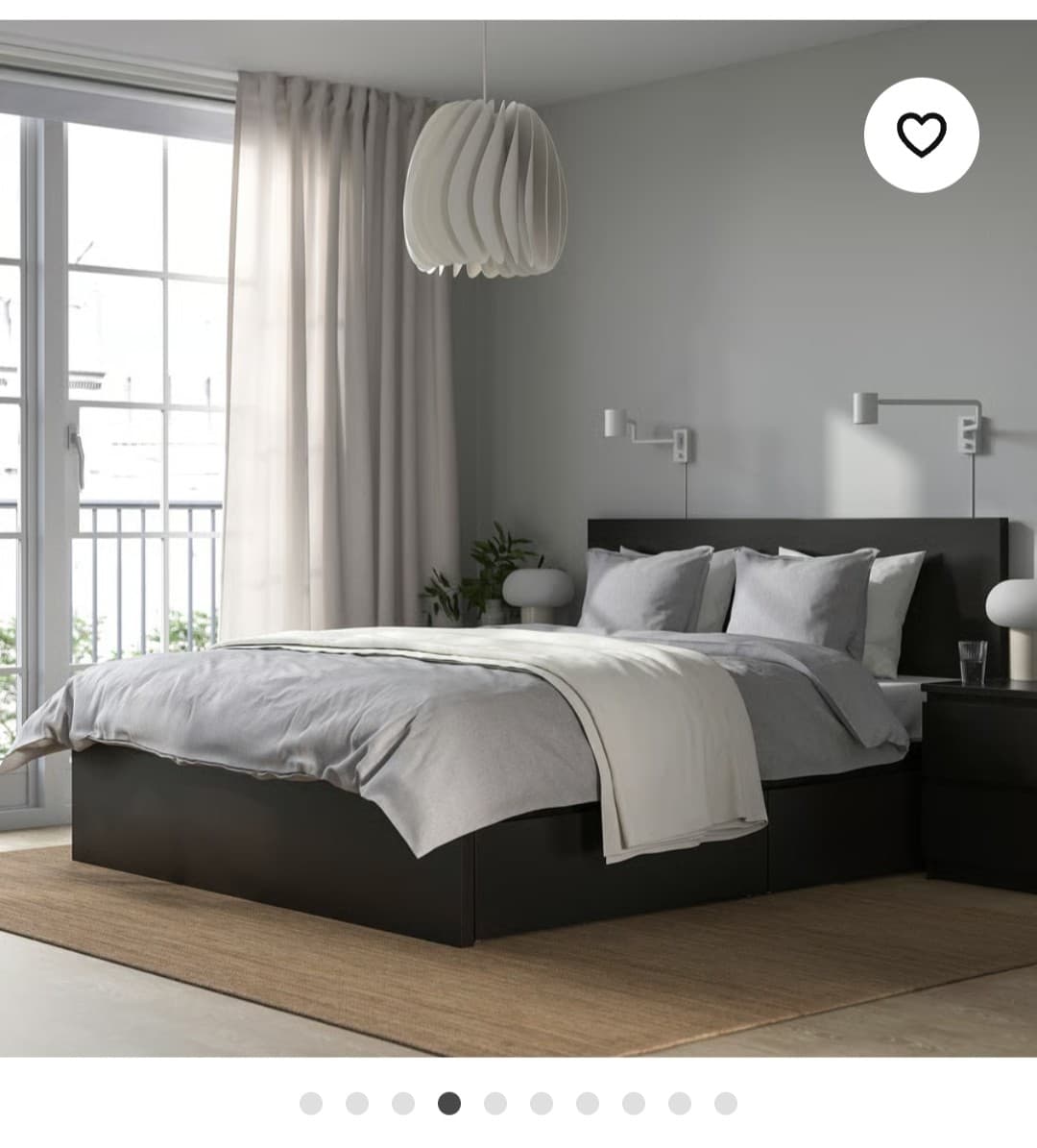 MALM estrutura de cama con 4 caixóns, negro-marrón, 160x200 cm