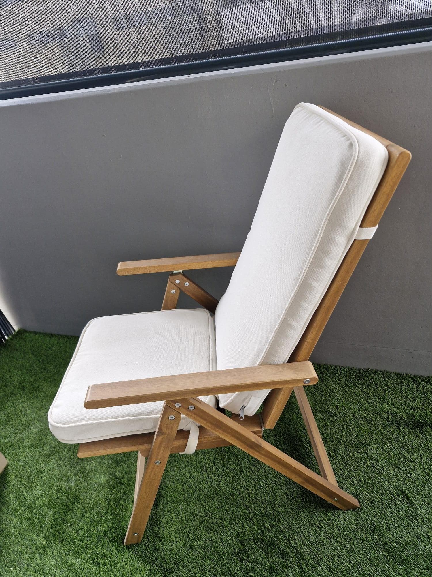 NÄMMARÖ cadira de jardí reclinable, plegable tint marró clar