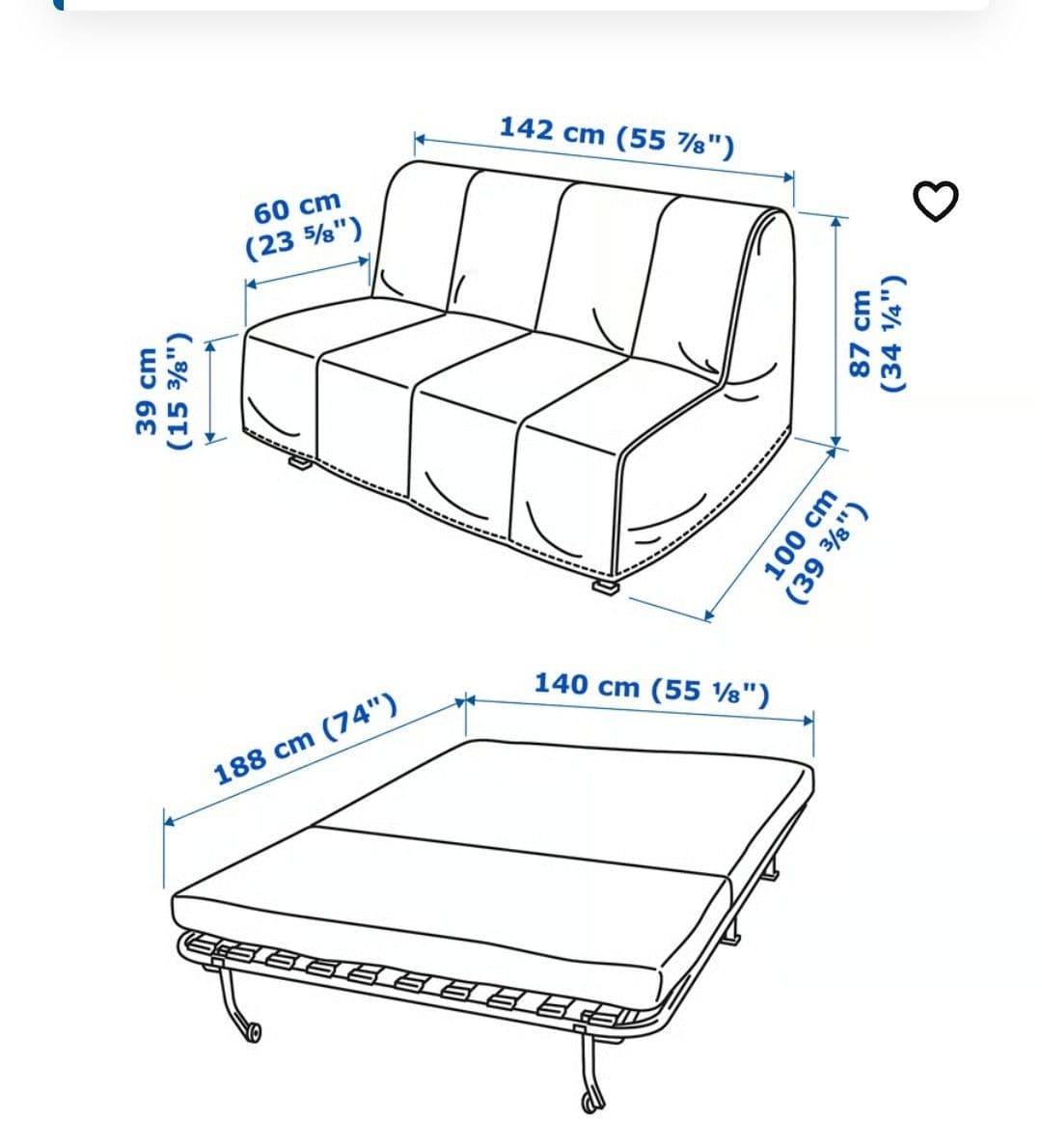 LYCKSELE LÖVÅS sofá cama de 2 plazas, Ransta natural