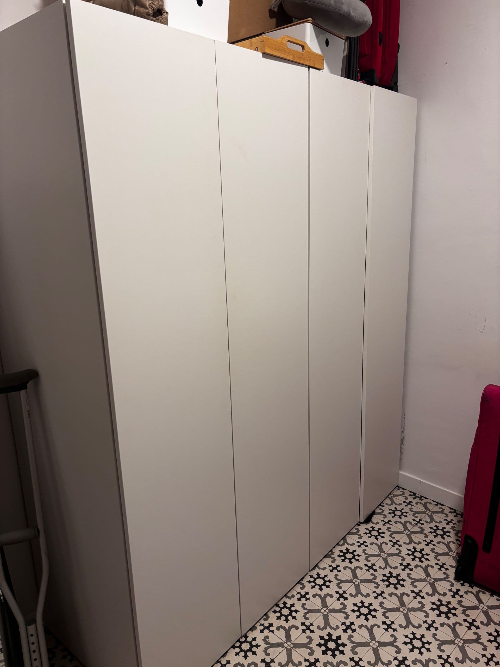 PLATSA armario con 4 portas, branco/Fonnes branco, 160x57x181 cm