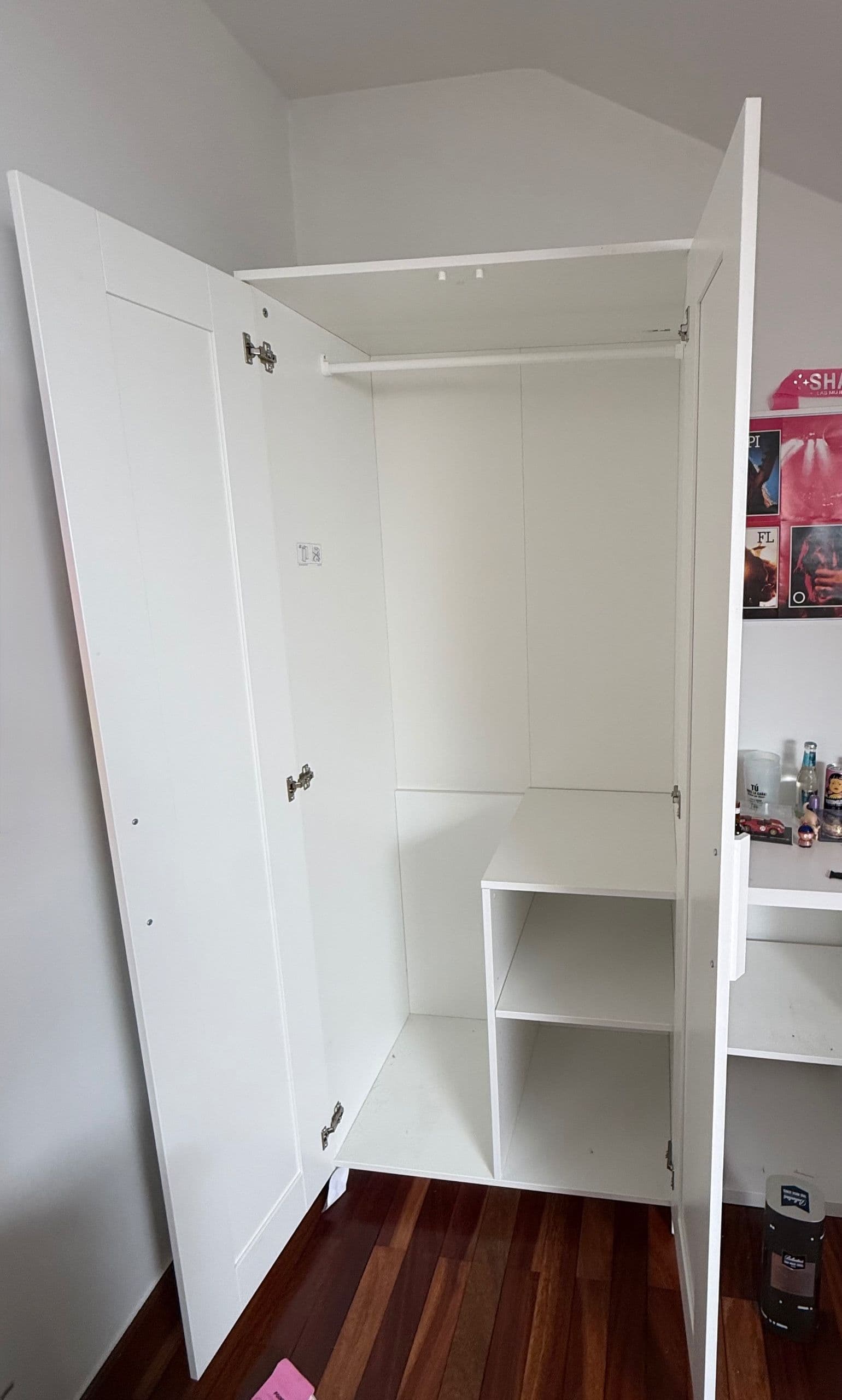 BRIMNES Armario con 2 puertas, blanco, 78x190 cm