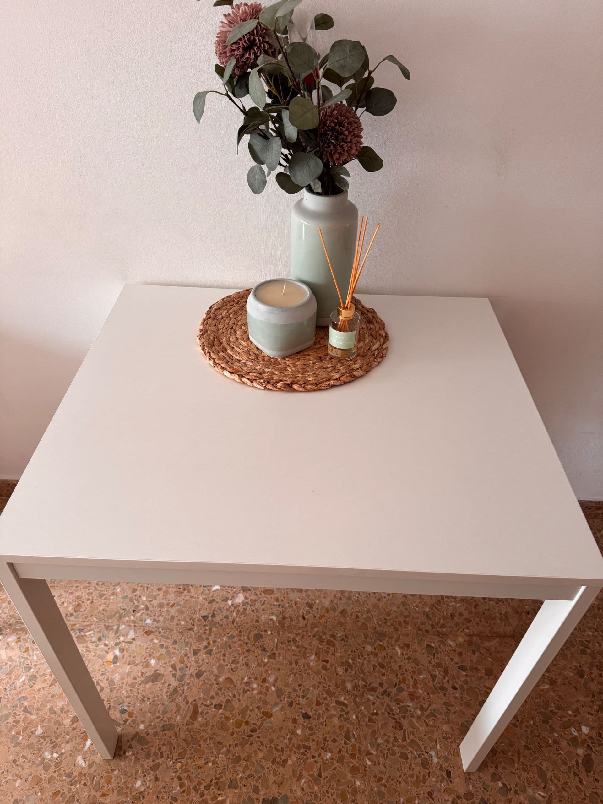 VIHALS mesa extensible, blanco, 84/120x74 cm