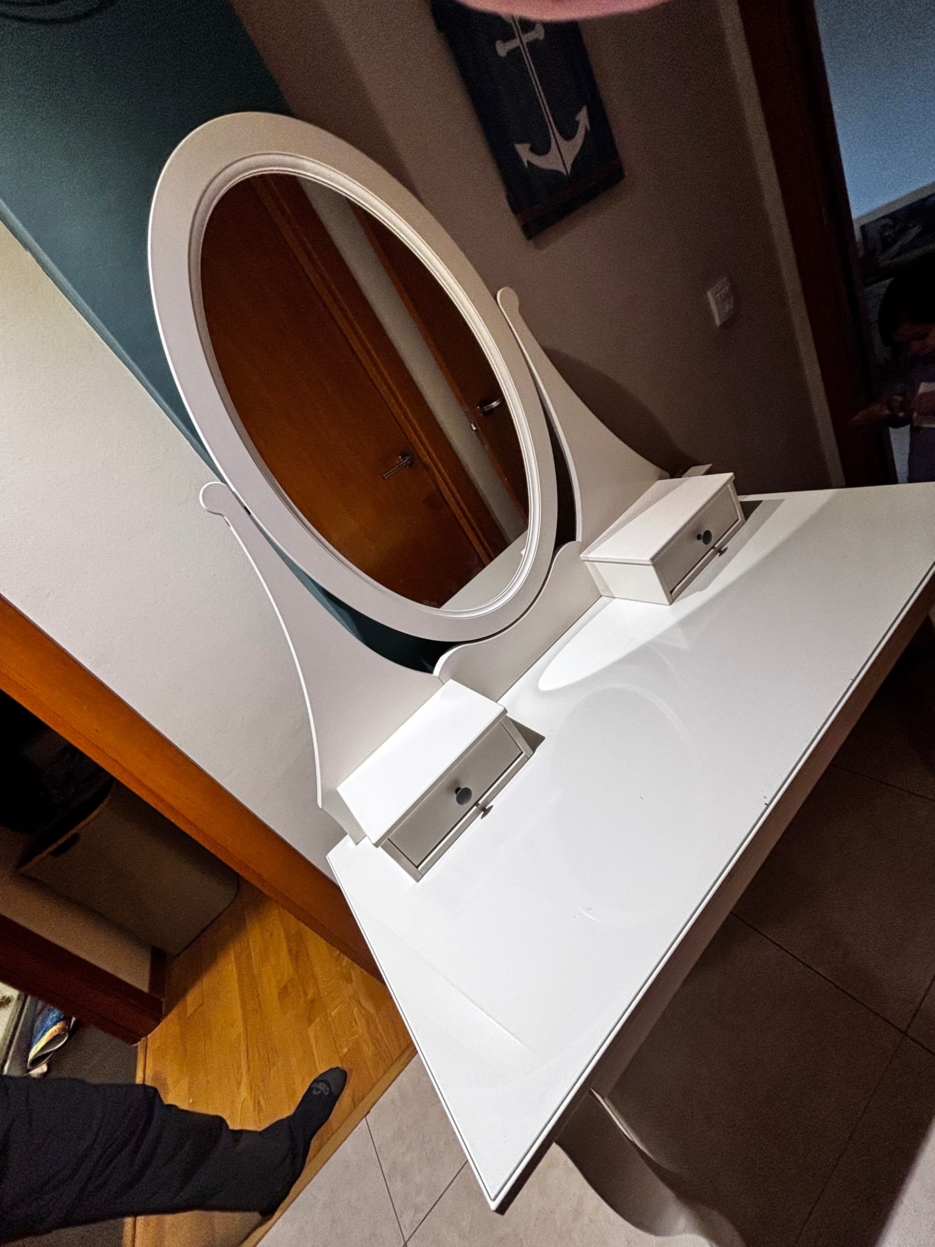 HEMNES tocador amb mirall, blanc, 100x50 cm