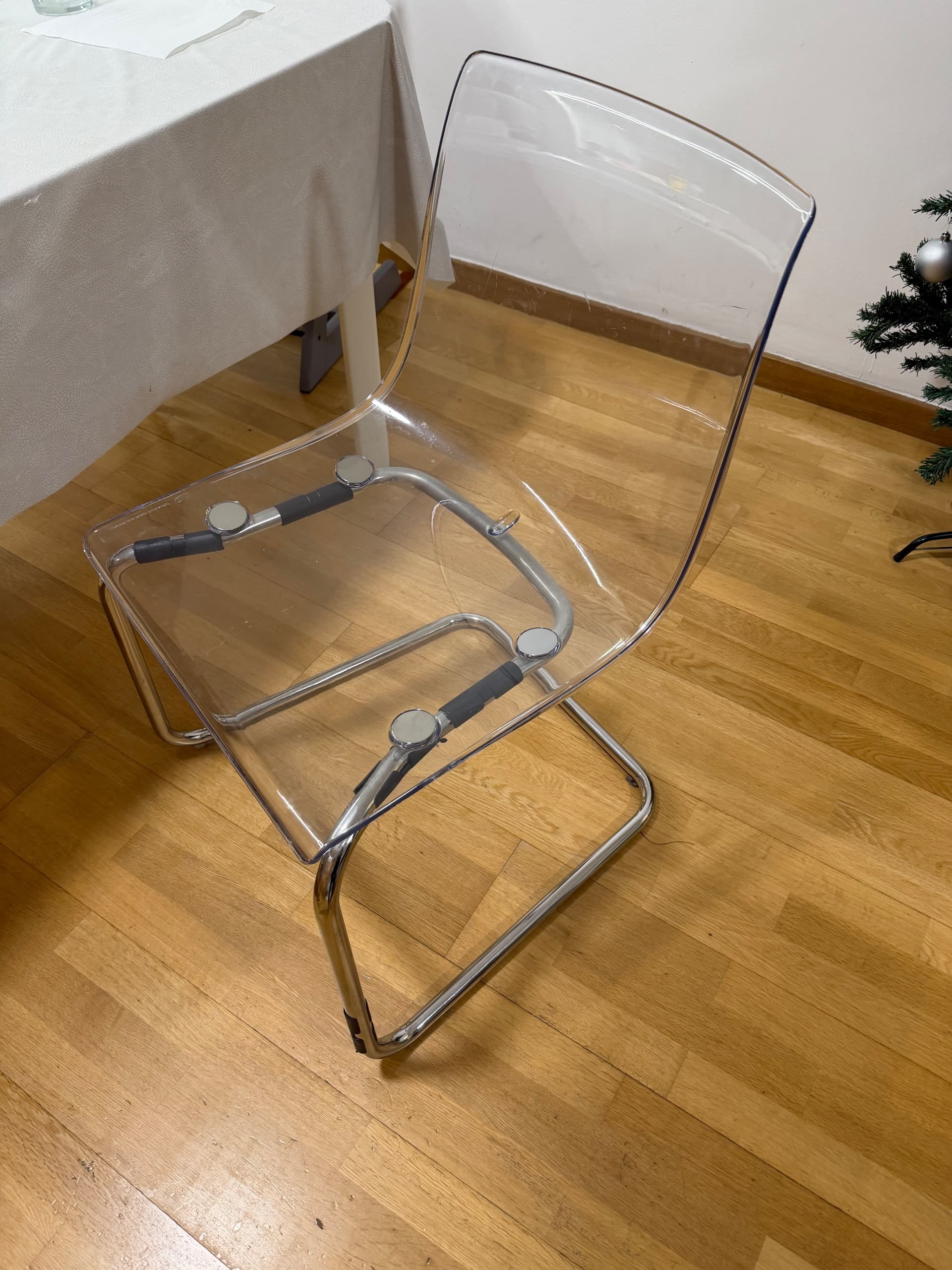 TOBIAS cadira, transparent/cromat