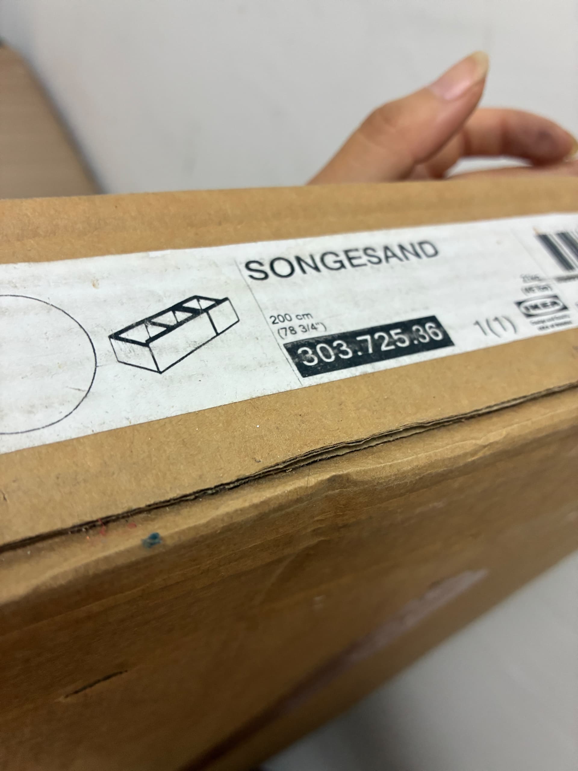 SONGESAND caixa llit, joc de 2, blanc, 200 cm
