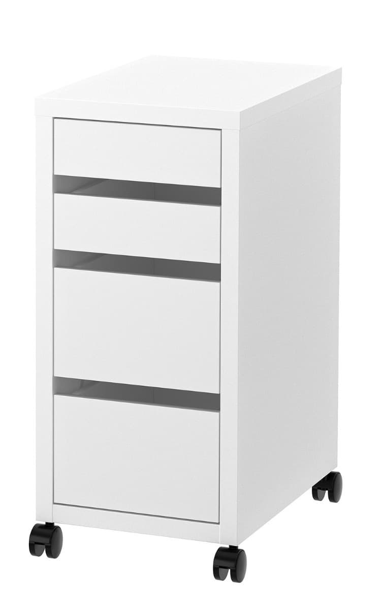 MICKE calaixera amb rodes, blanc, 35x75 cm