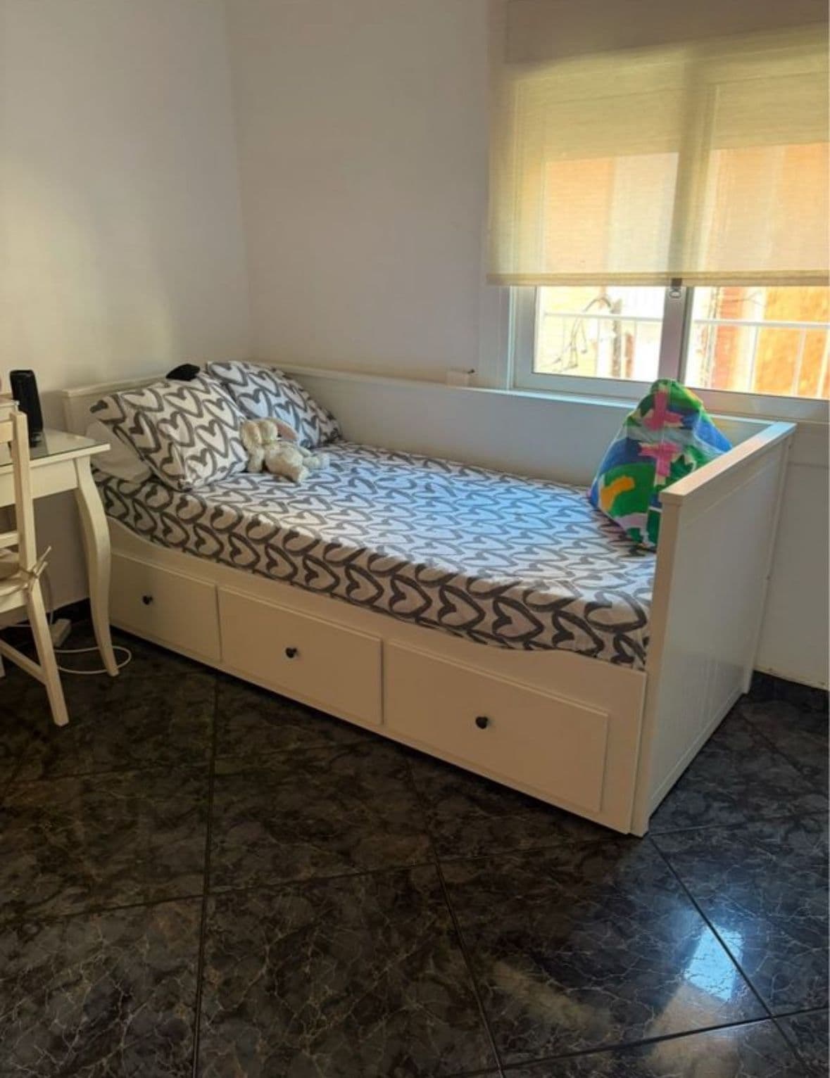 HEMNES bedroom furniture, set of 3, white stain, 80x200 cm