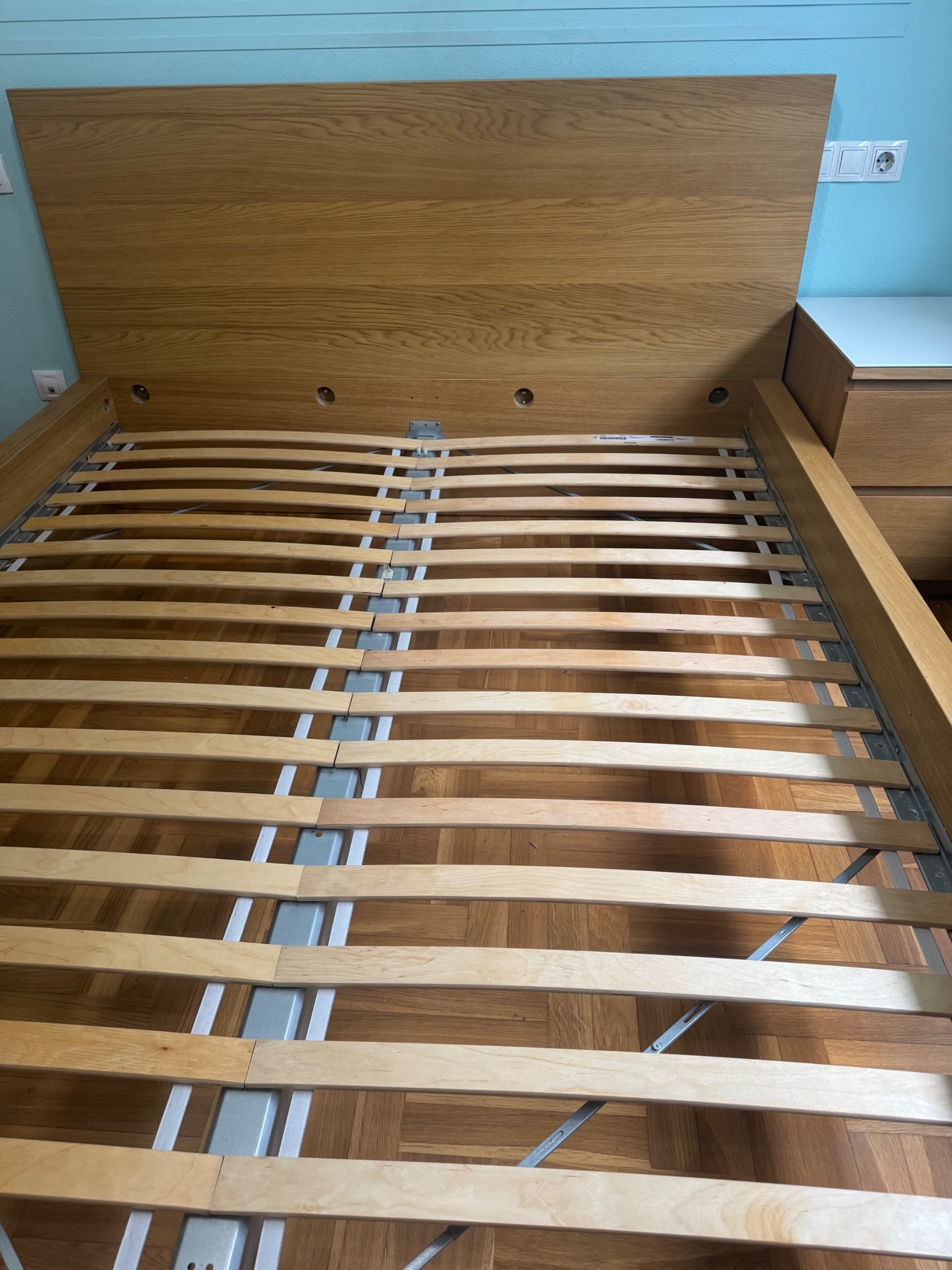 MALM estrutura de cama, chapa carballo tintura branca, 160x200 cm