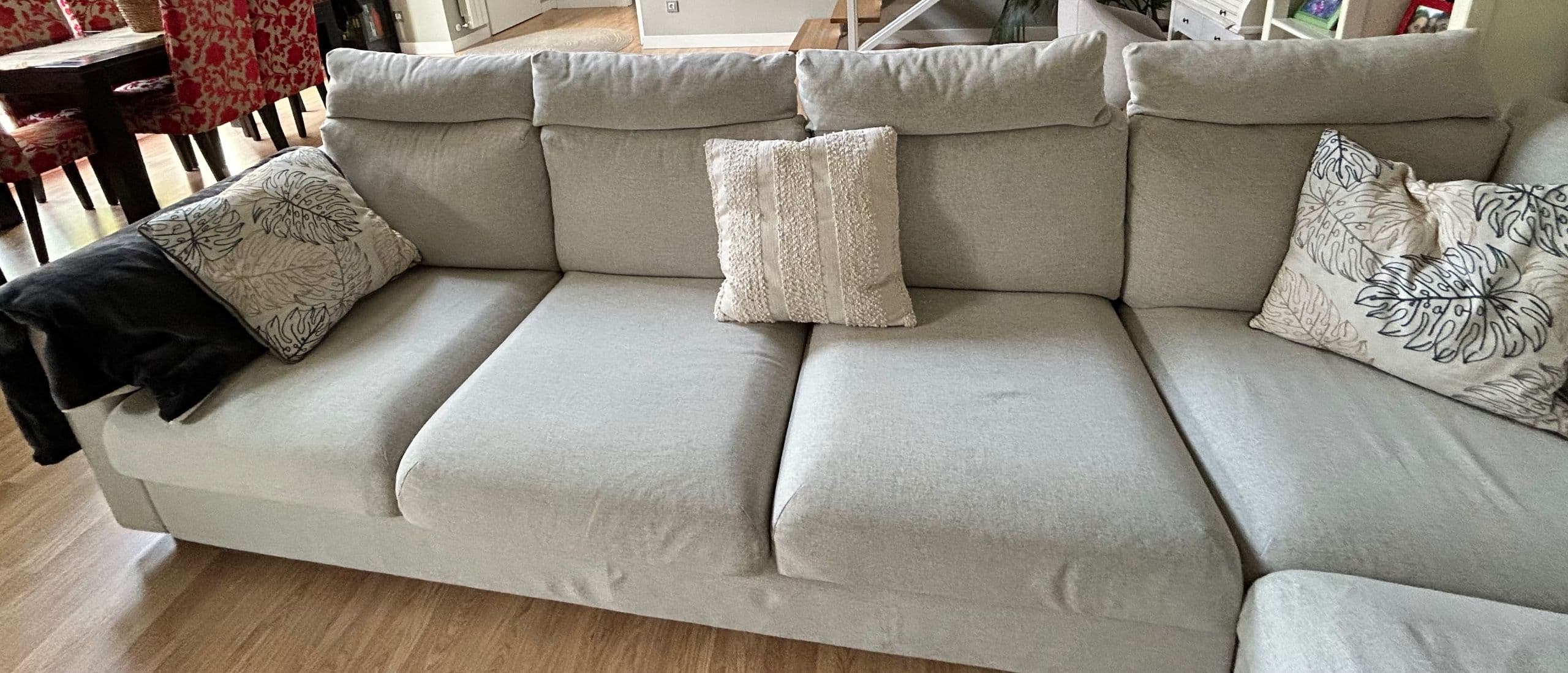 VIMLE izkinako 5 eserlekuko sofa, Gunnared grisa