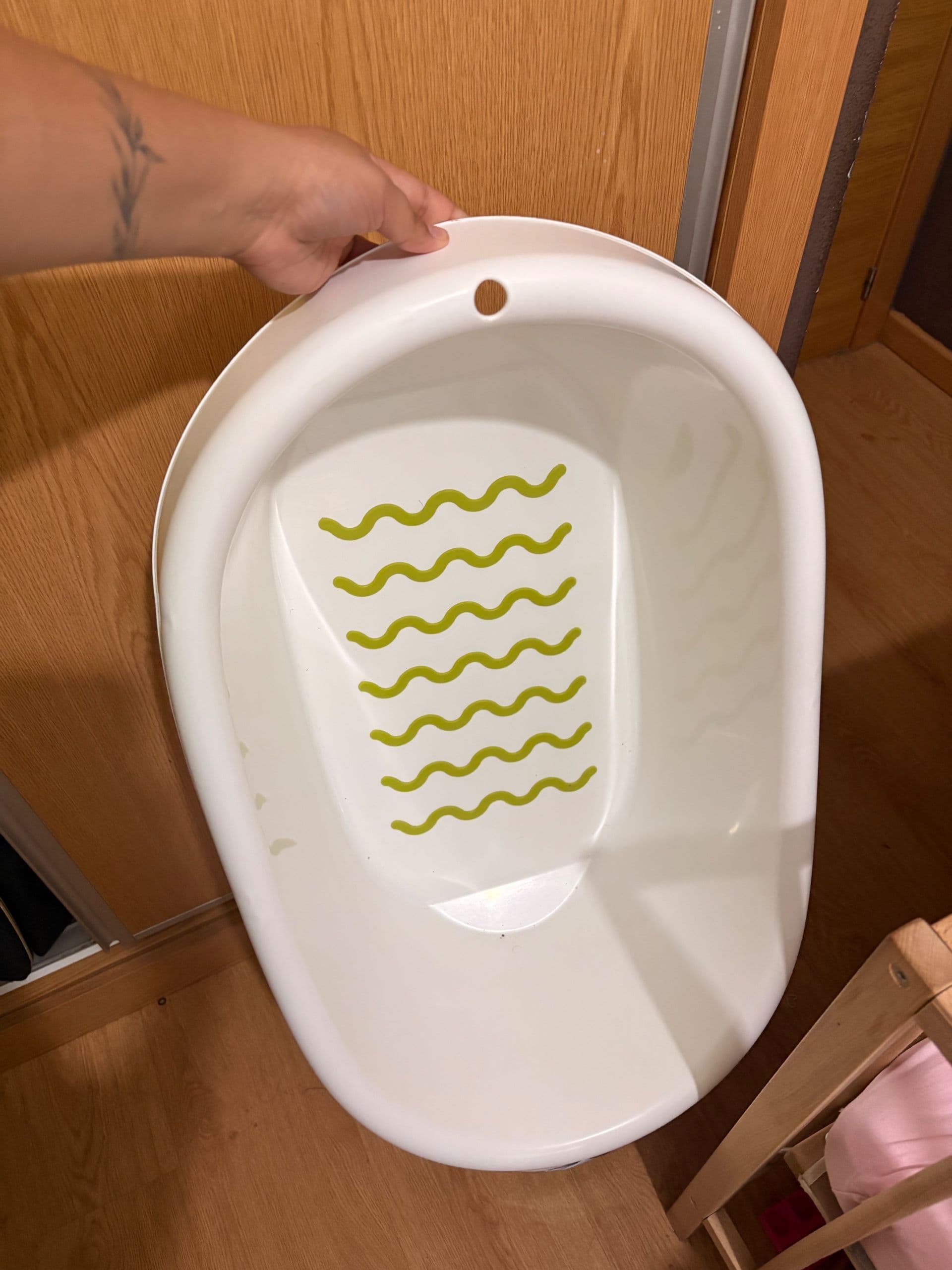 LÄTTSAM baby bath, white/turquoise