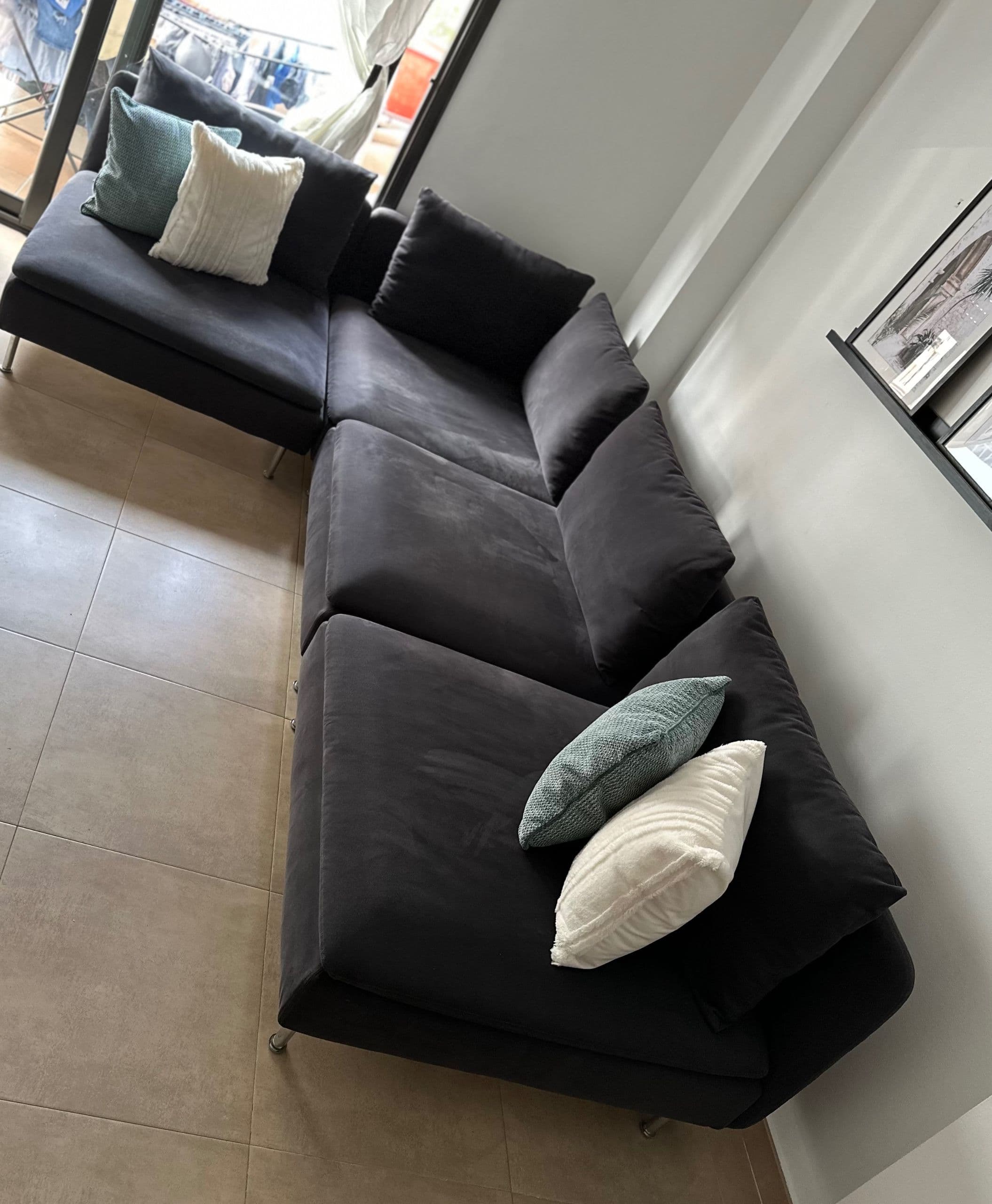 SÖDERHAMN izkinako 3 eserlekuko sofa, Gunnared grisa