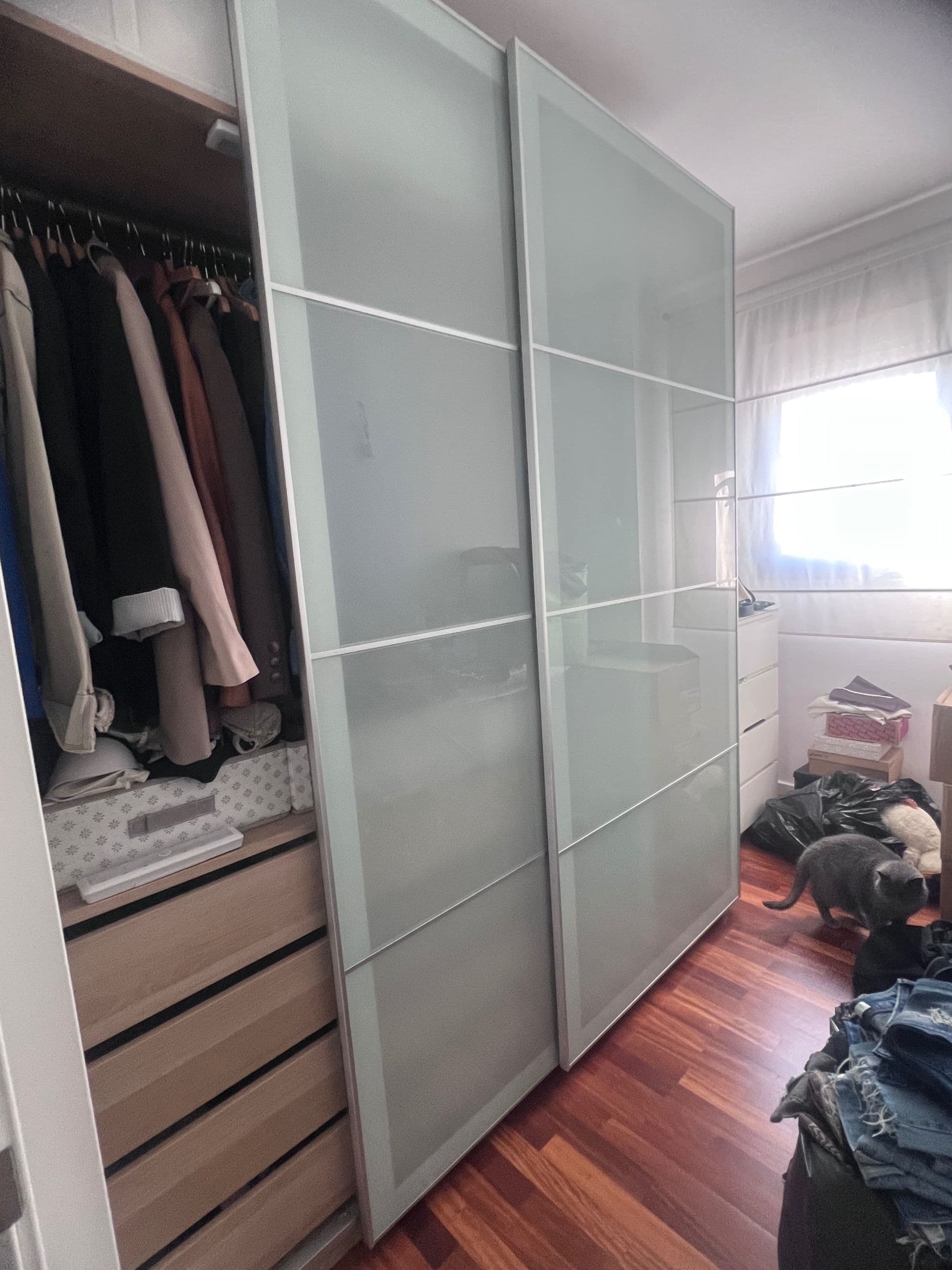 PAX 2 wardrobe frames, white stained oak effect, 200x58x236 cm
