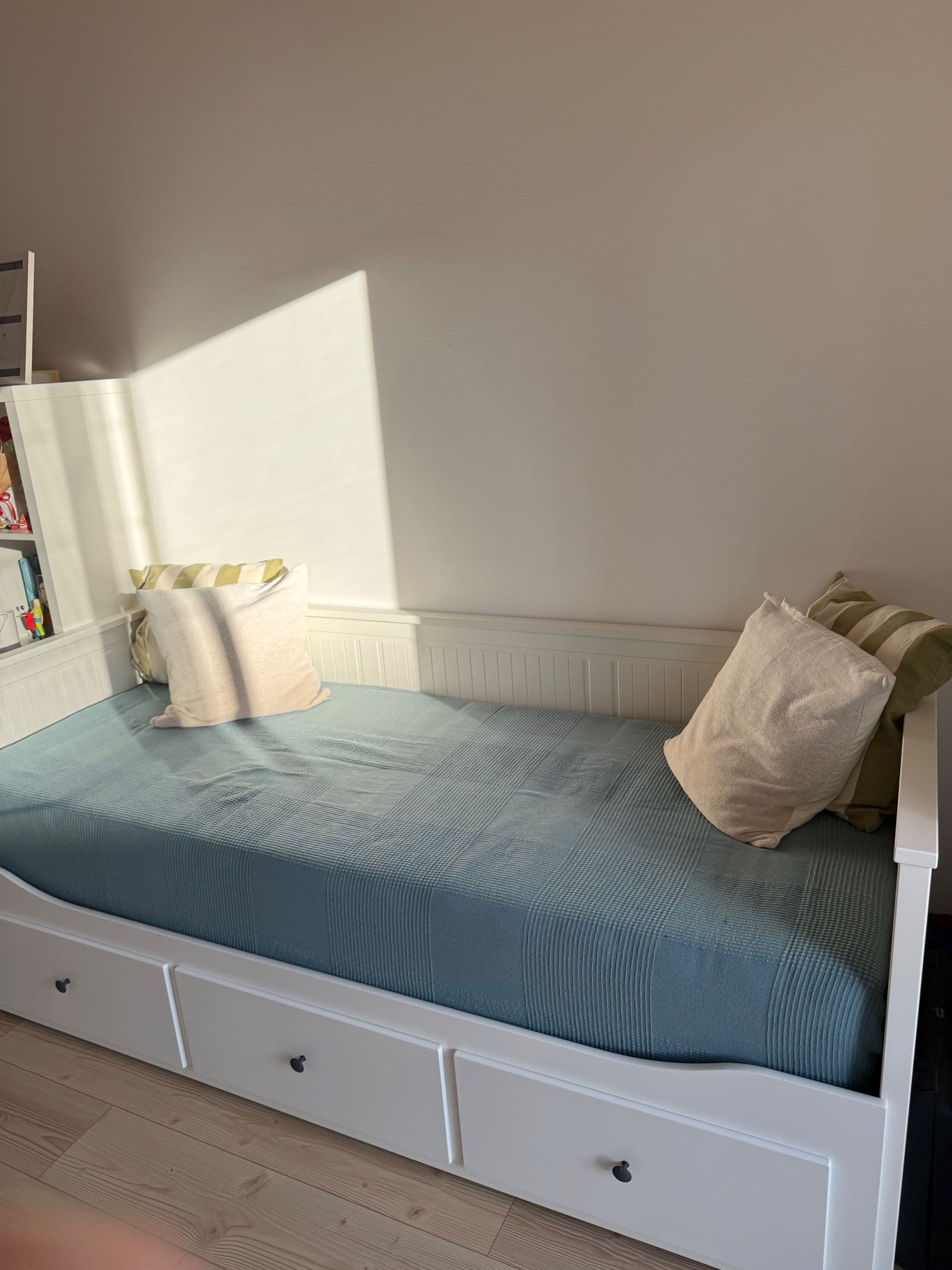 HEMNES bedroom furniture, set of 3, white stain, 80x200 cm