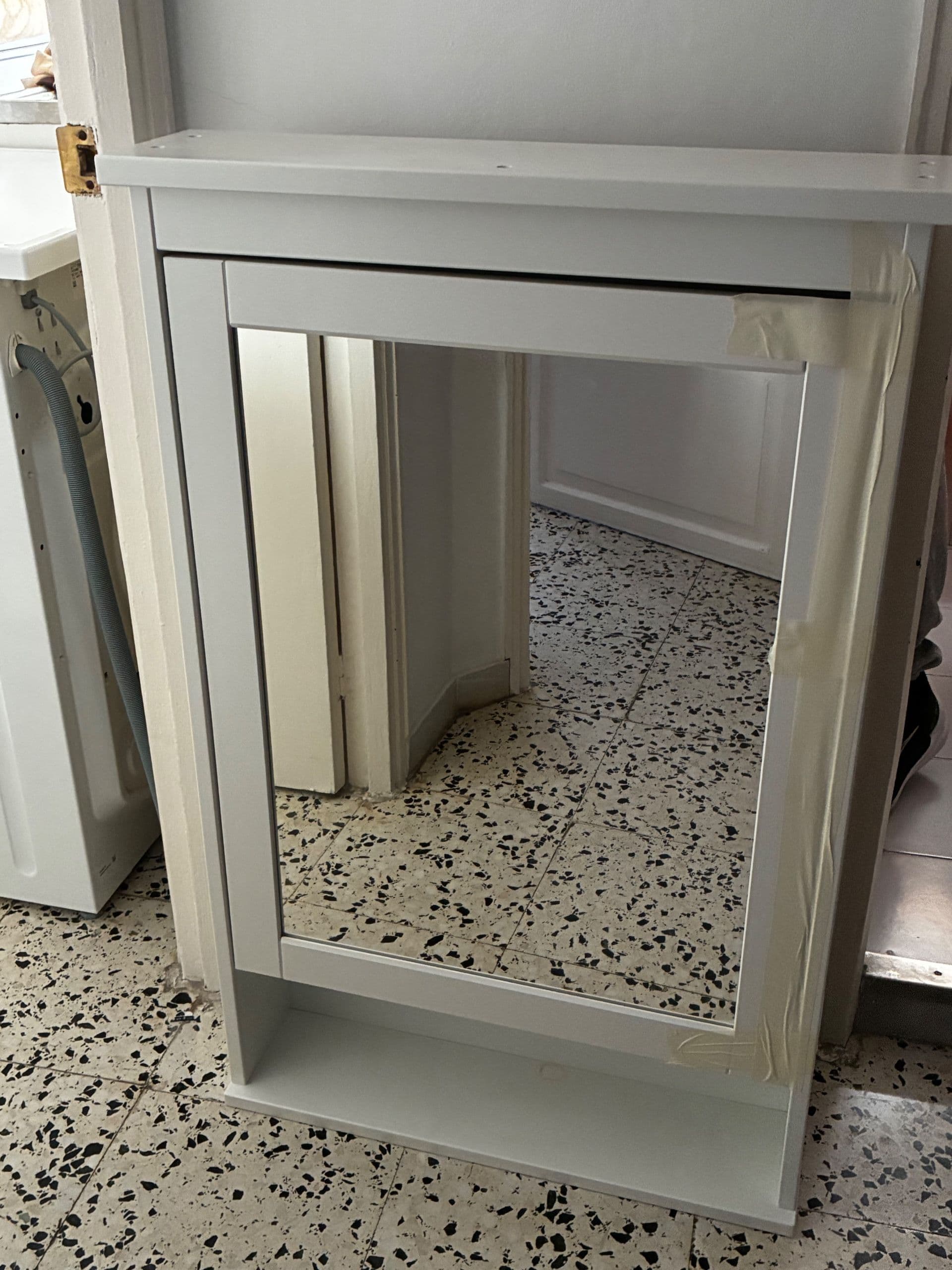 HEMNES armari de mirall amb 1 porta, blanc, 63x16x98 cm