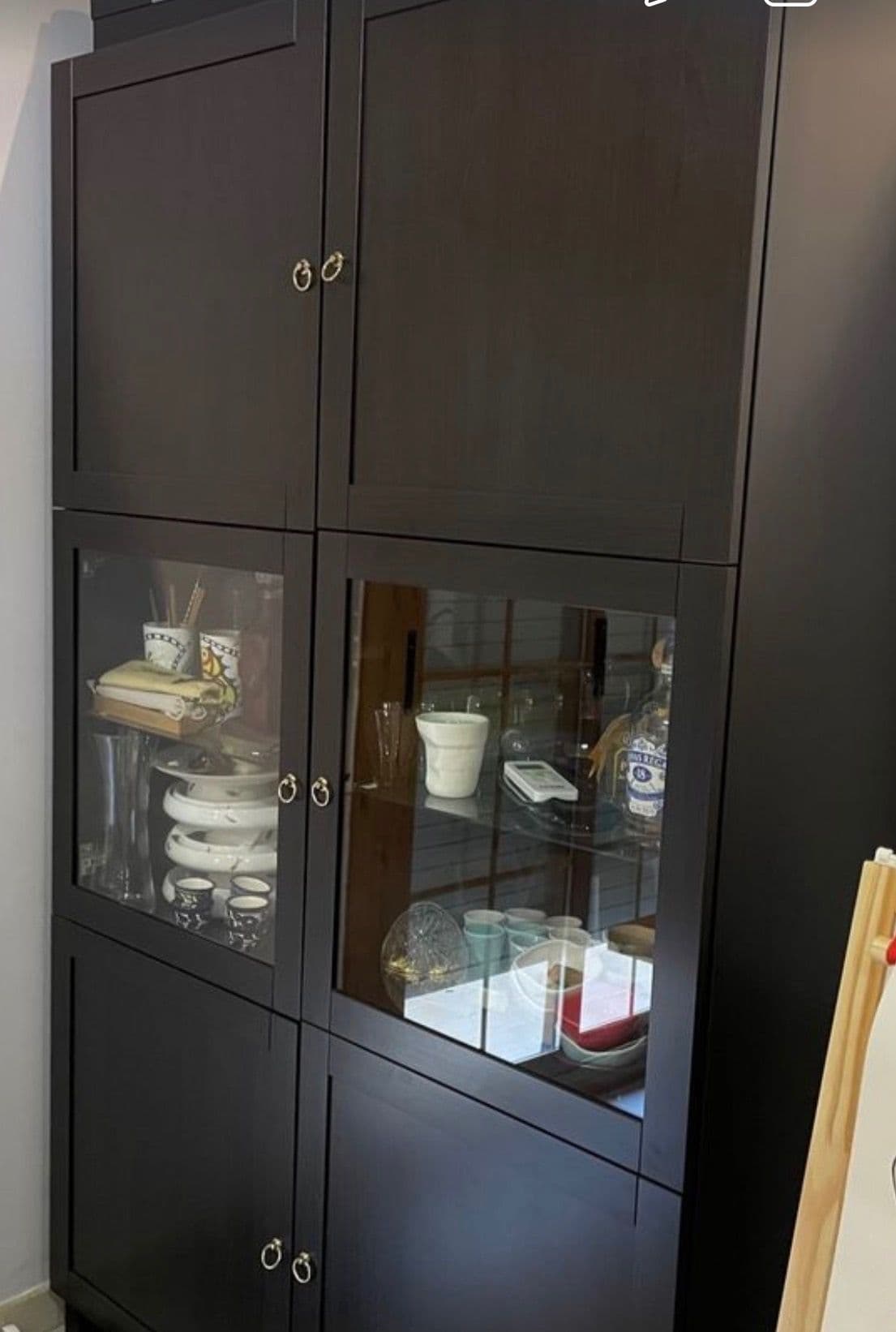 BESTÅ storage combination w glass doors, white/Förvaltare white, 120x42x193 cm