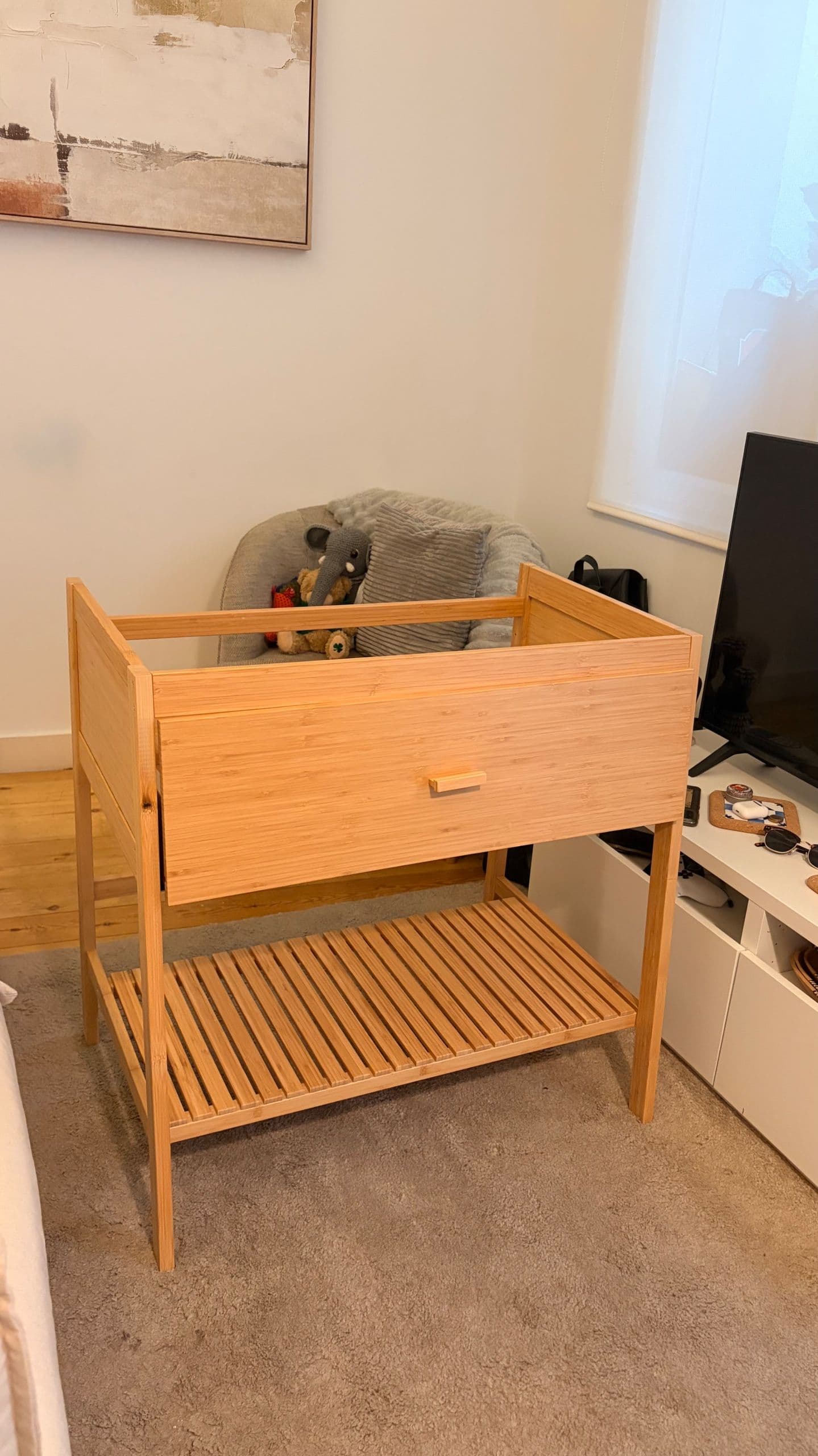 RÅGRUND open wash-stand with 1 drawer, bamboo, 78x47x83 cm