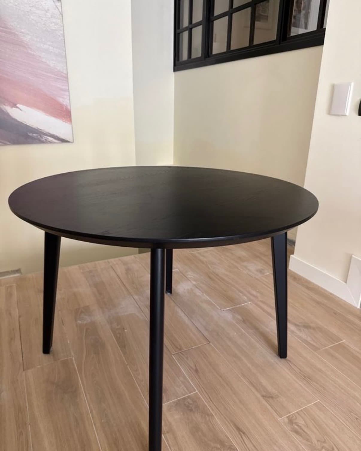 LISABO table, black/ash veneer, 105 cm