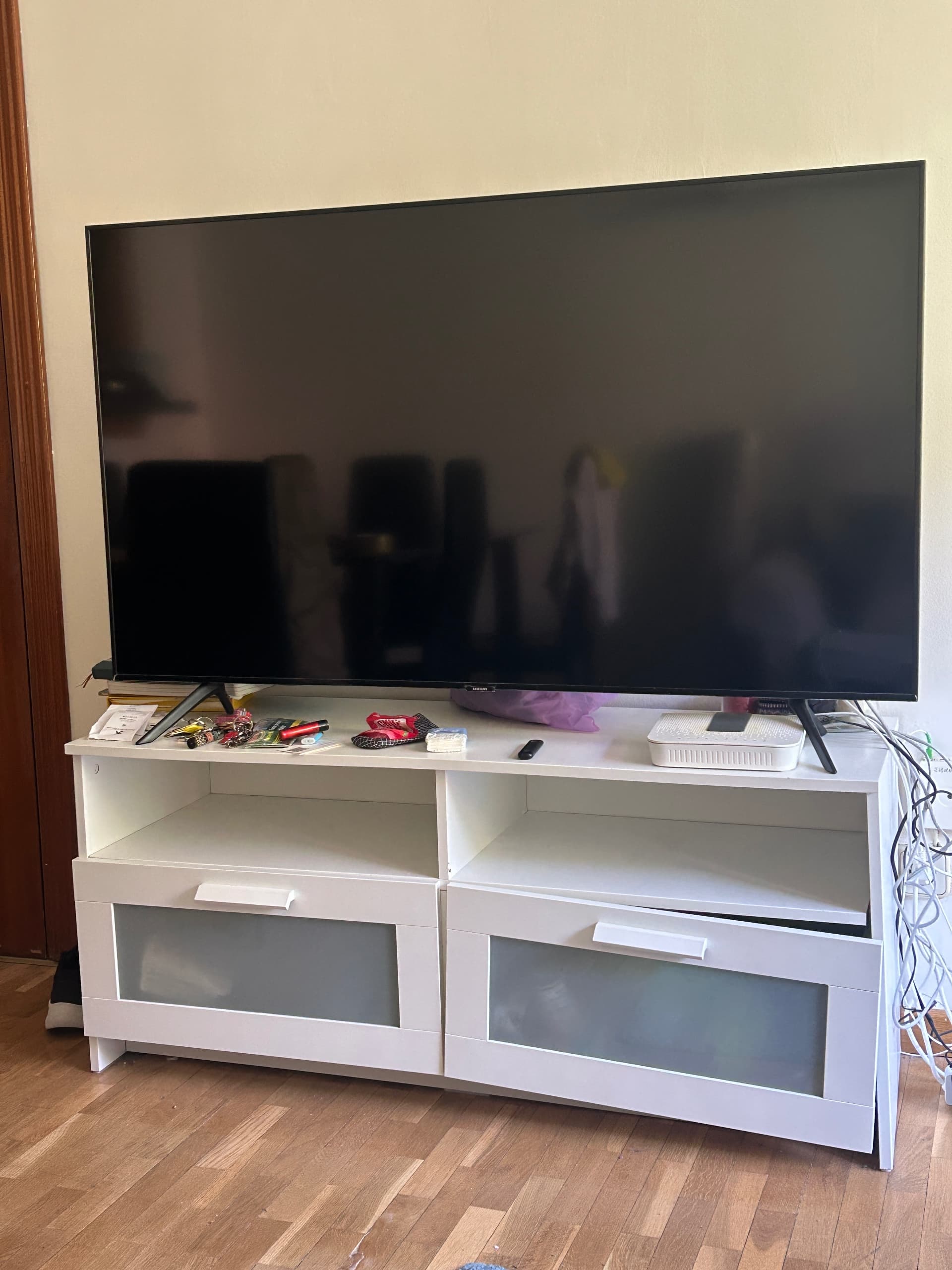 BRIMNES banc de TV, blanc, 120x41x53 cm