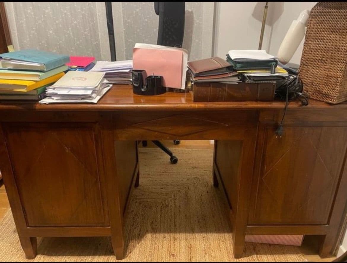 IDÅSEN desk, brown/beige, 160x80 cm