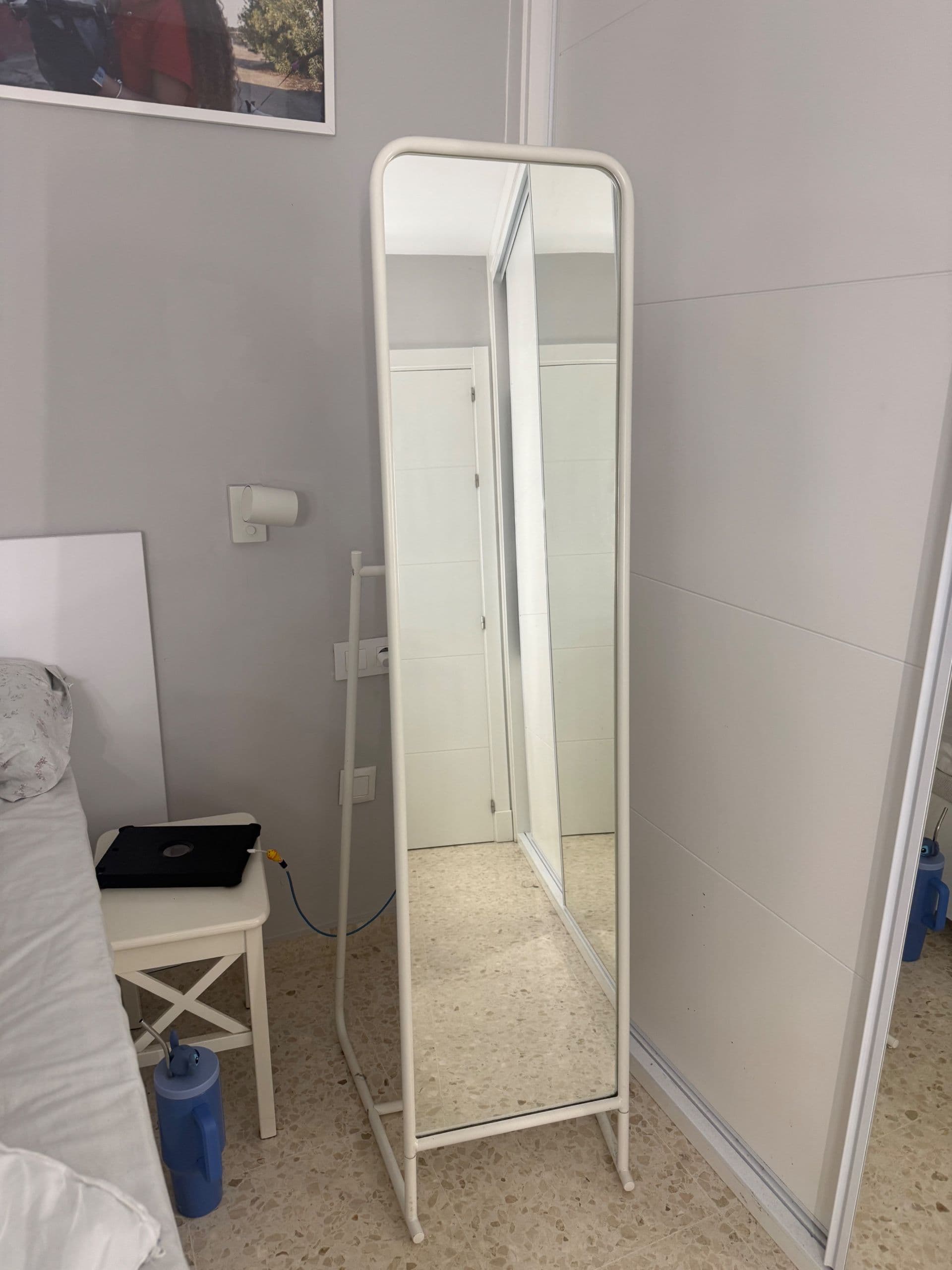 KNAPPER espello de pé, branco, 48x160 cm