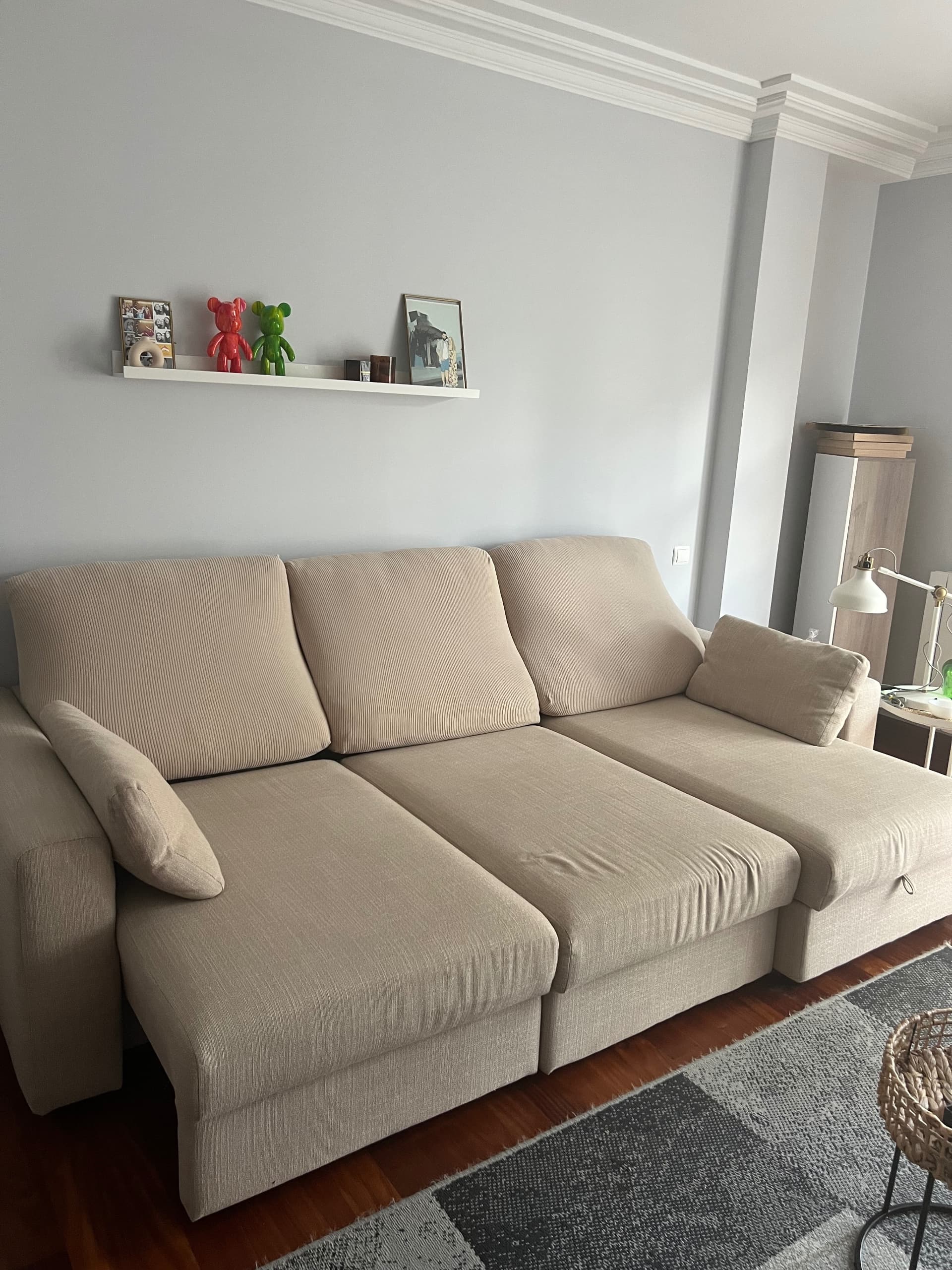 ESKILSTUNA sofà de 3 places amb chaise longue, Hillared beix