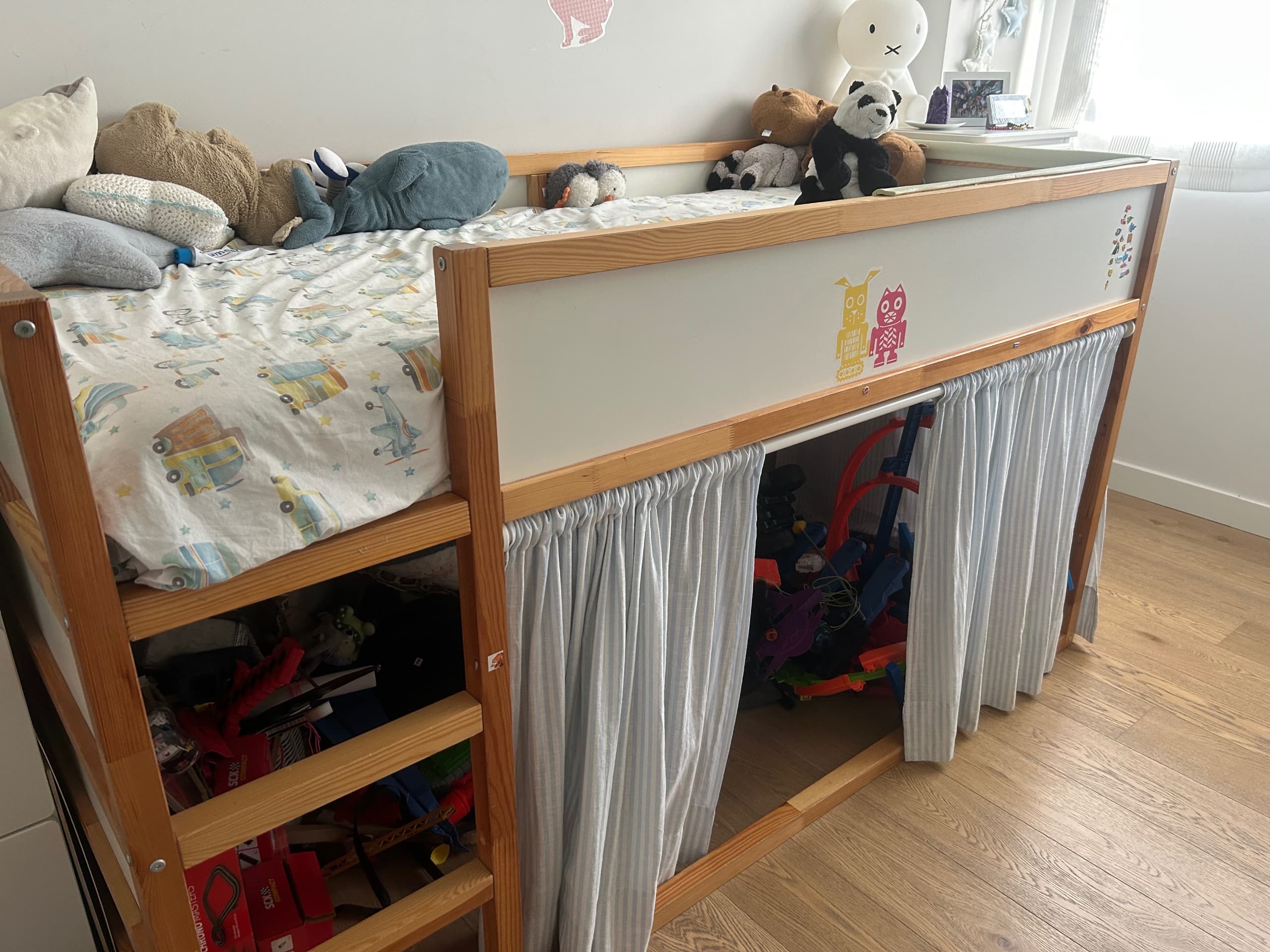 KURA llit reversible, blanc/Pi pinyer, 90x200 cm