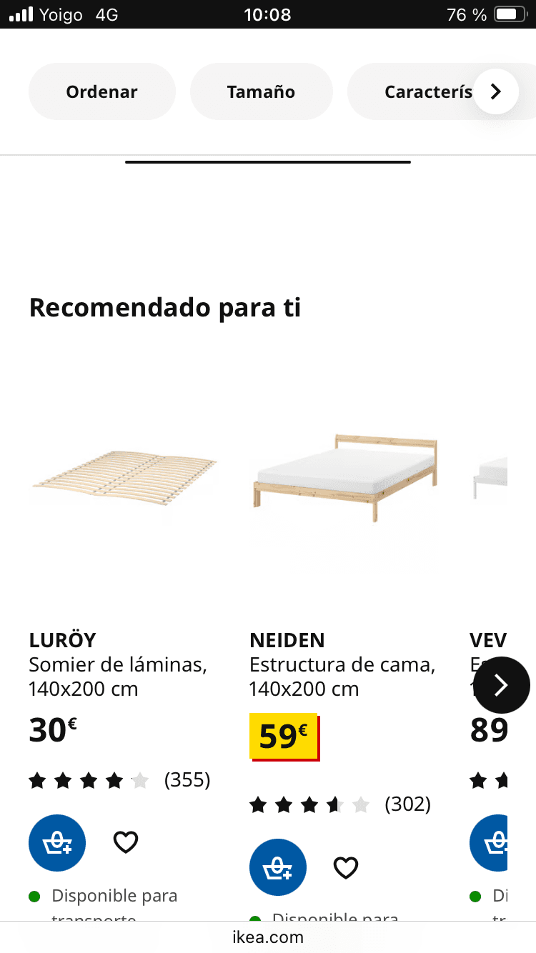 NEIDEN bed frame, pine/Luröy, 140x200 cm