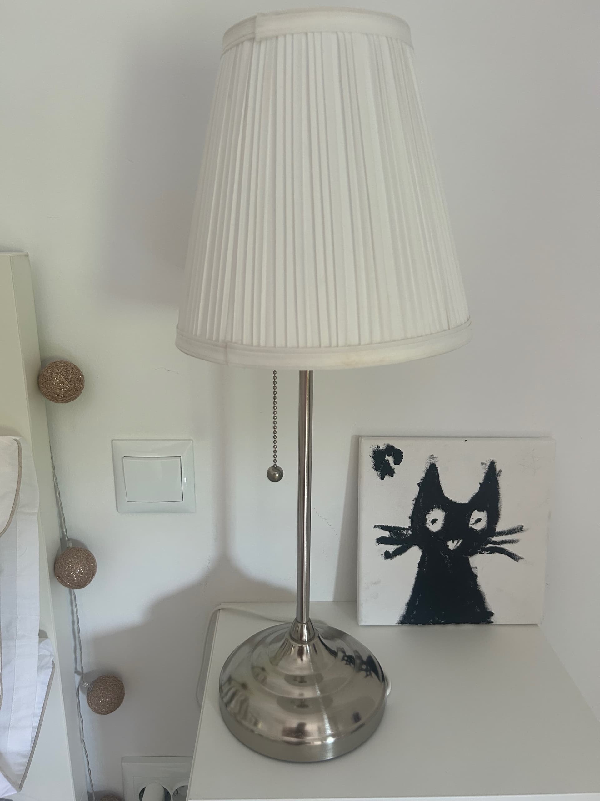 ÅRSTID llum de taula, niquelat/blanc