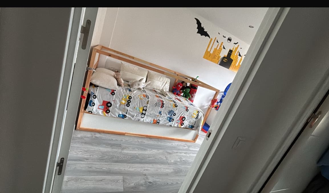 KURA llit reversible, blanc/Pi pinyer, 90x200 cm